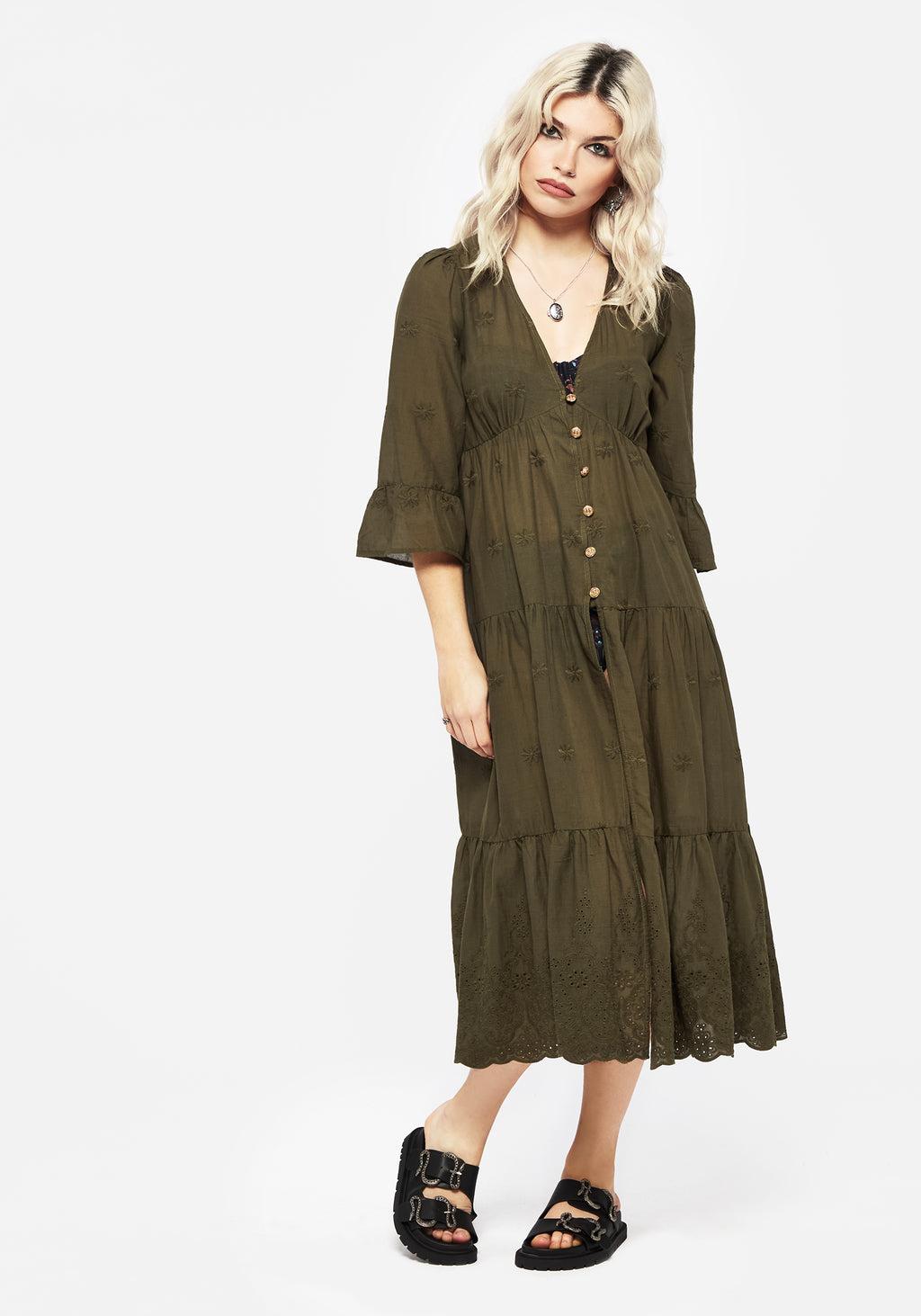 Gossamer Tiered Overdress - Green Product Image