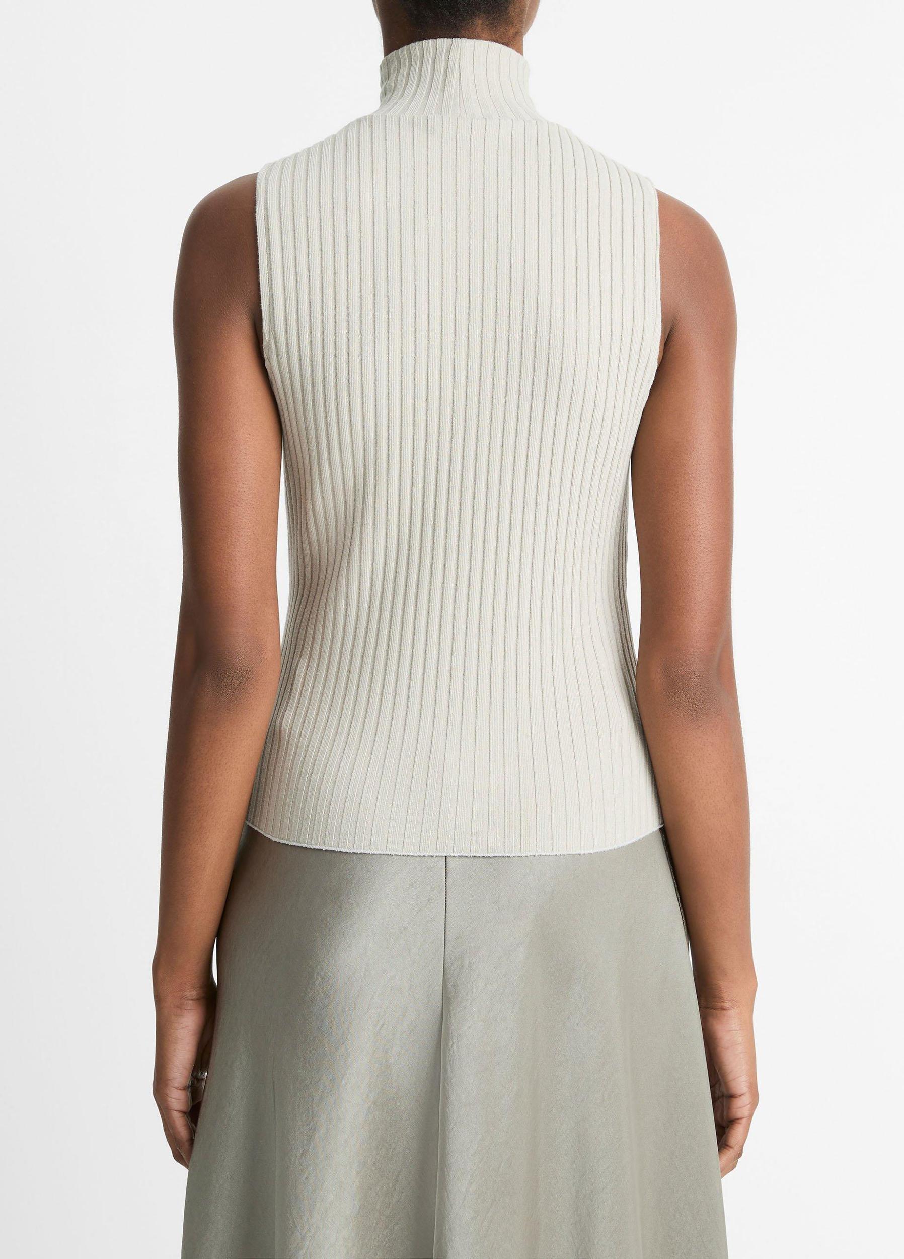 Ribbed Cotton-Blend Turtleneck Top Product Image