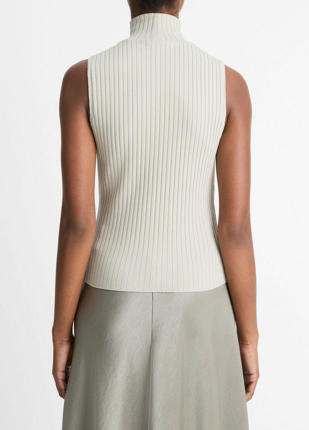 Ribbed Cotton-Blend Turtleneck Top Product Image