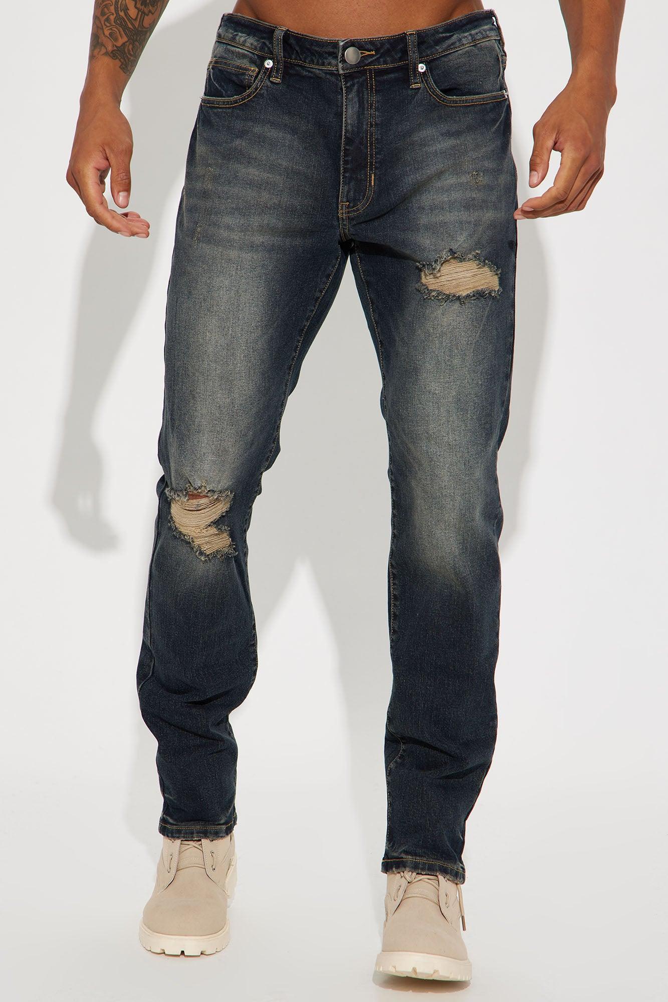 Day To Day Distressed Slim Jeans - Dark Wash Product Image