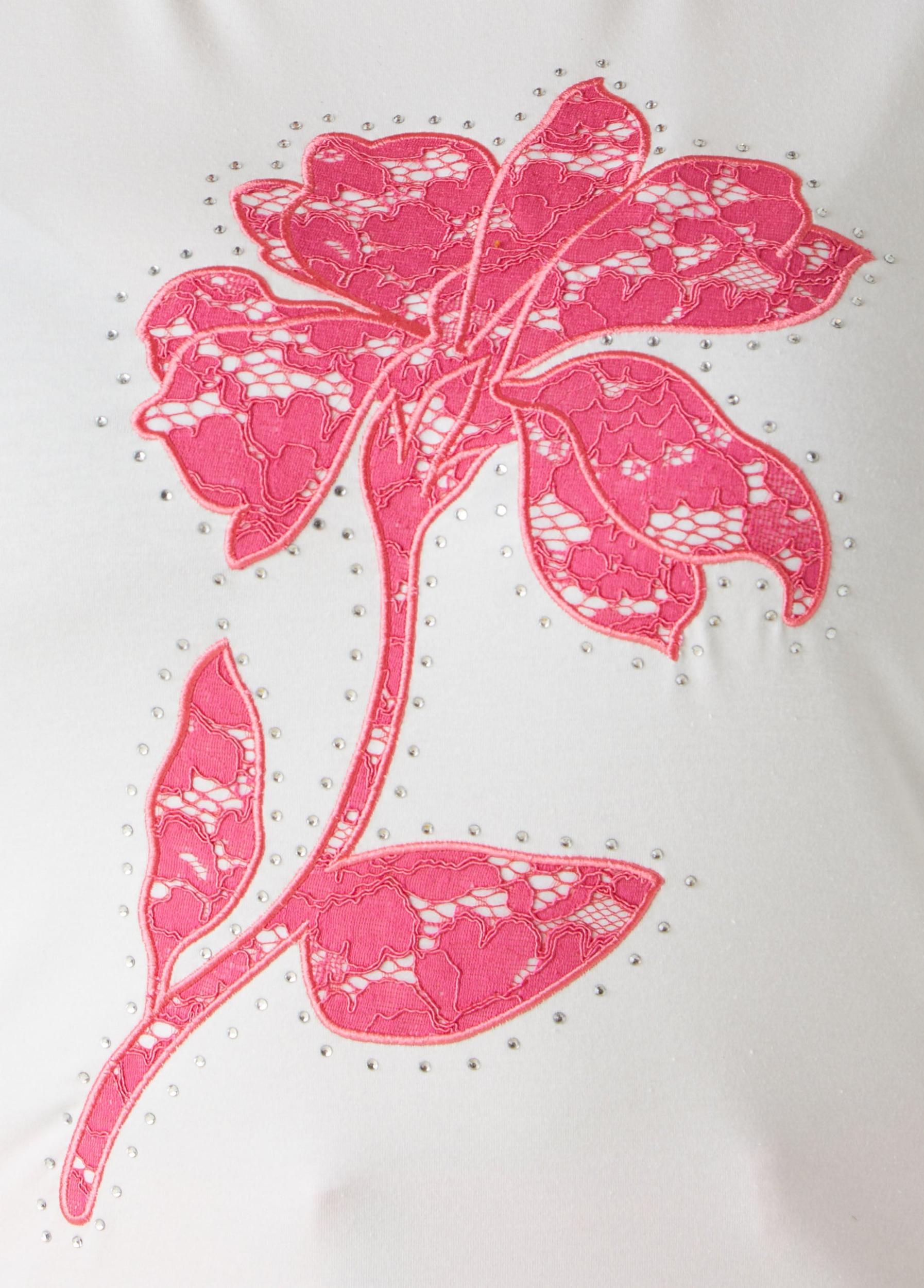 Lace Appliqued Jersey Tee Product Image