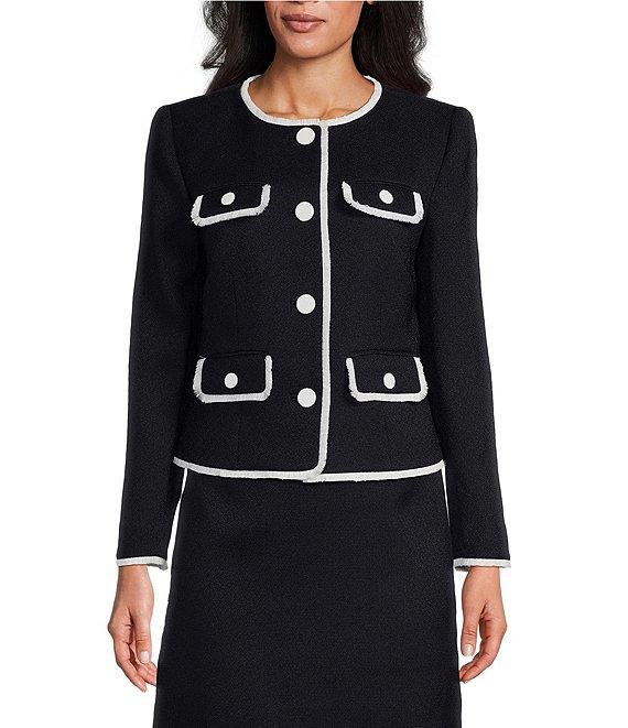 Preston & York Joyce Tweed Crew Neck Long Sleeve Jacket Product Image