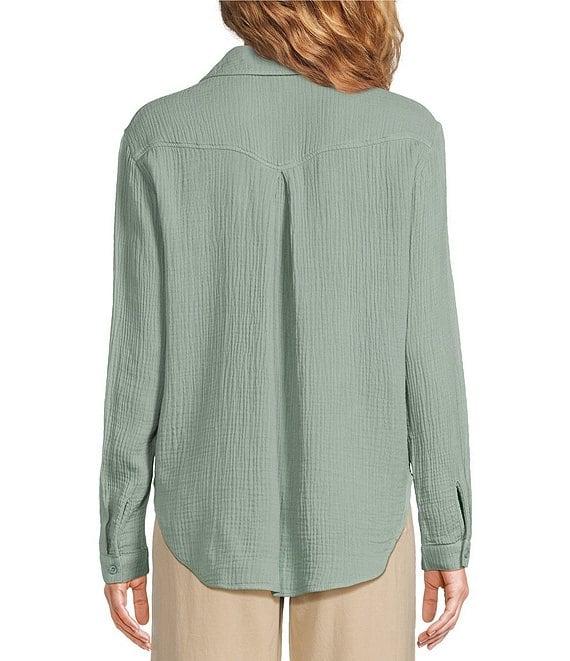 Cloth & Stone Collared Long Sleeve Button Front Shirt Product Image