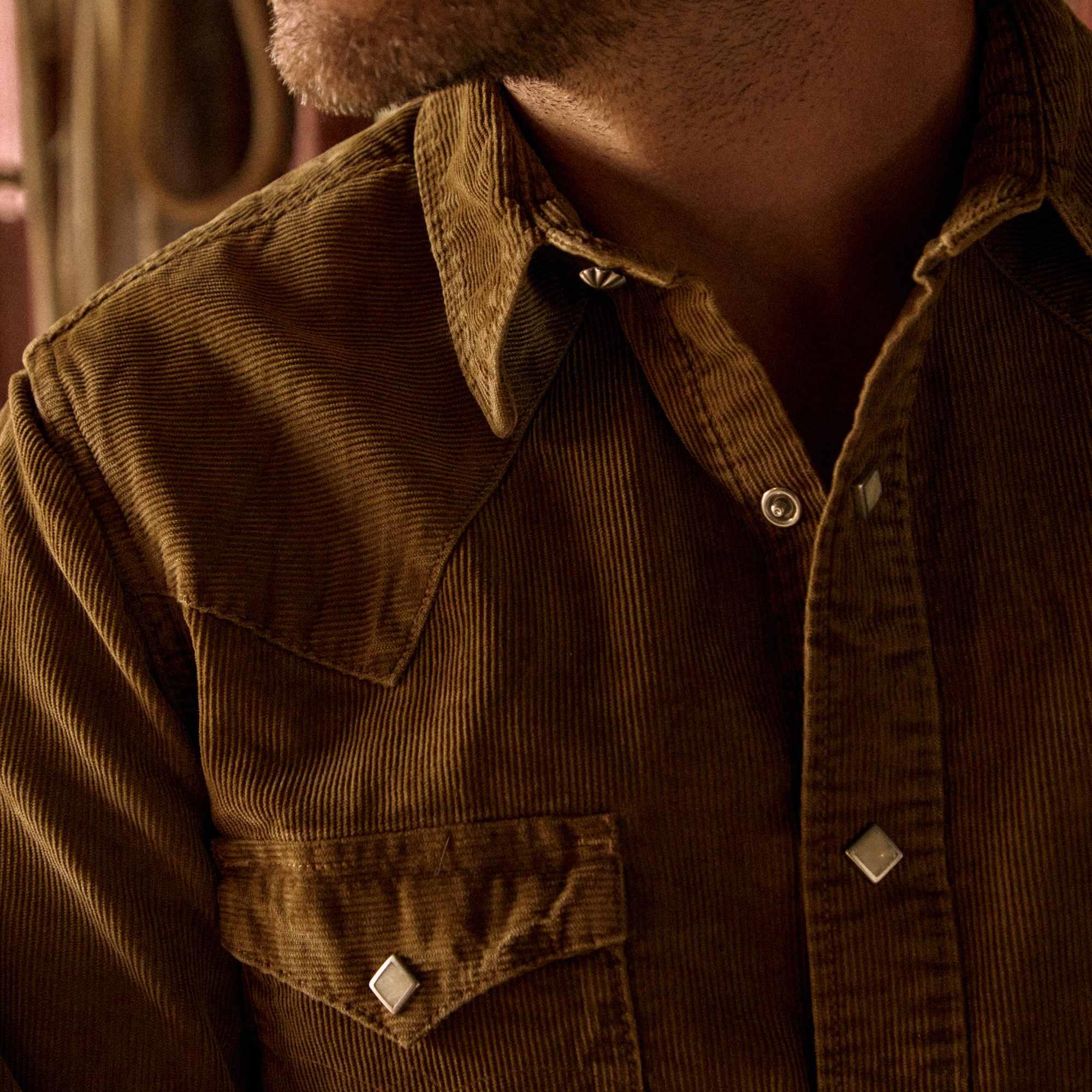 Corduroy Western Shirt - Tan Product Image