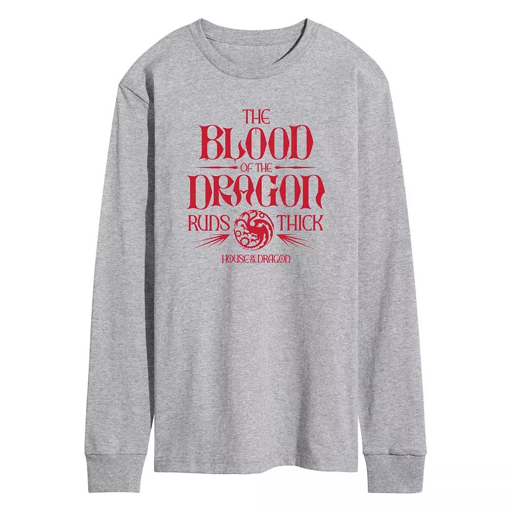 Men's House Of The Dragon Blood Of Dragon Long Sleeve Graphic Tee,  Product Image