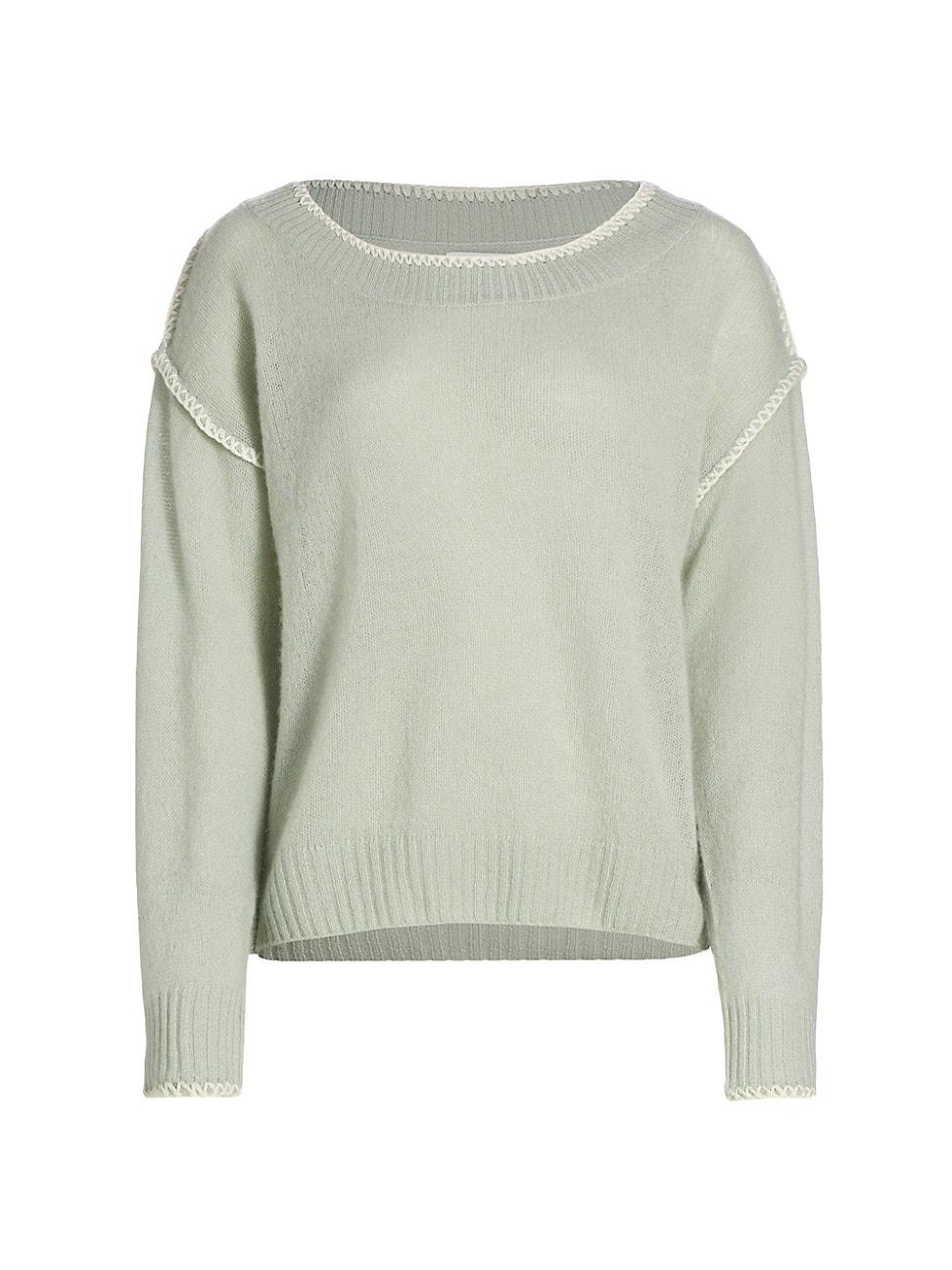 Womens Embroidered Cashmere Sweater Product Image
