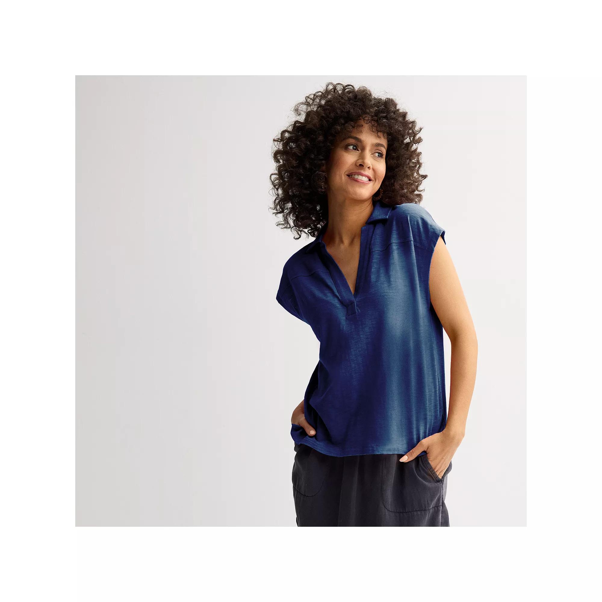 Women's Sonoma Goods For Life® Knit Utility Shirt, Size: XXL, Blue Beauty Product Image