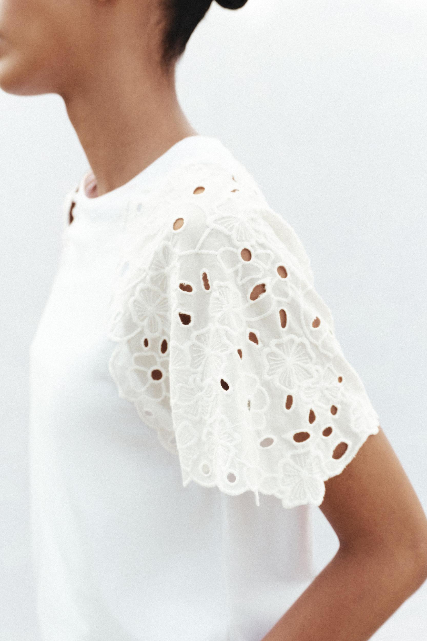 EMBROIDERED SLEEVE T-SHIRT Product Image