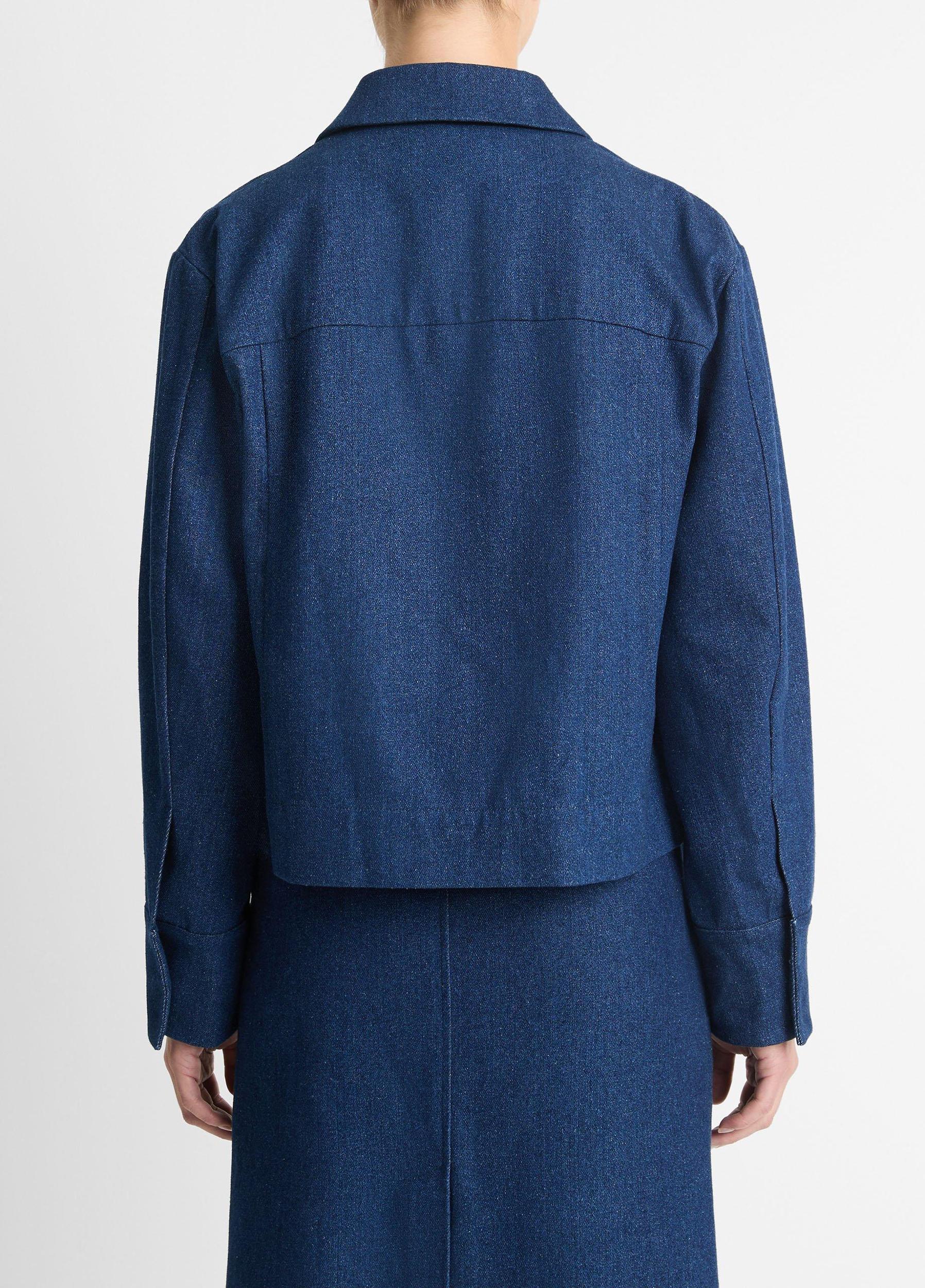 Polished Italian Indigo Cotton Jacket Product Image