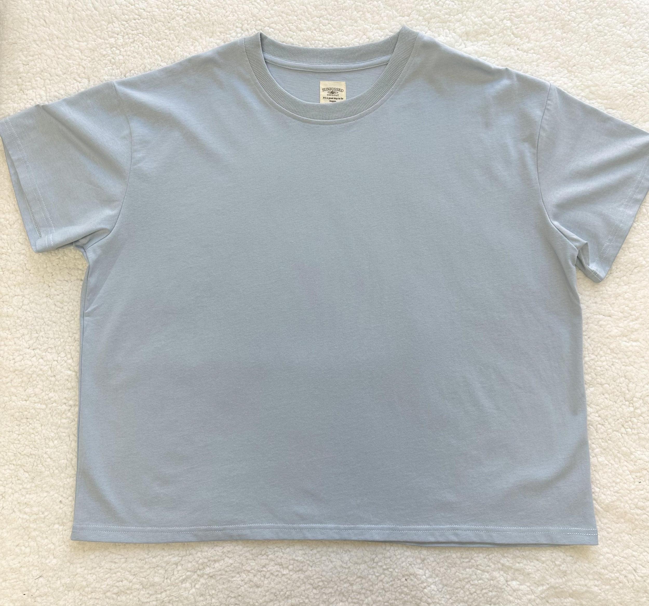 Coastal Blue Basic Blank Slightly Cropped Tee Product Image