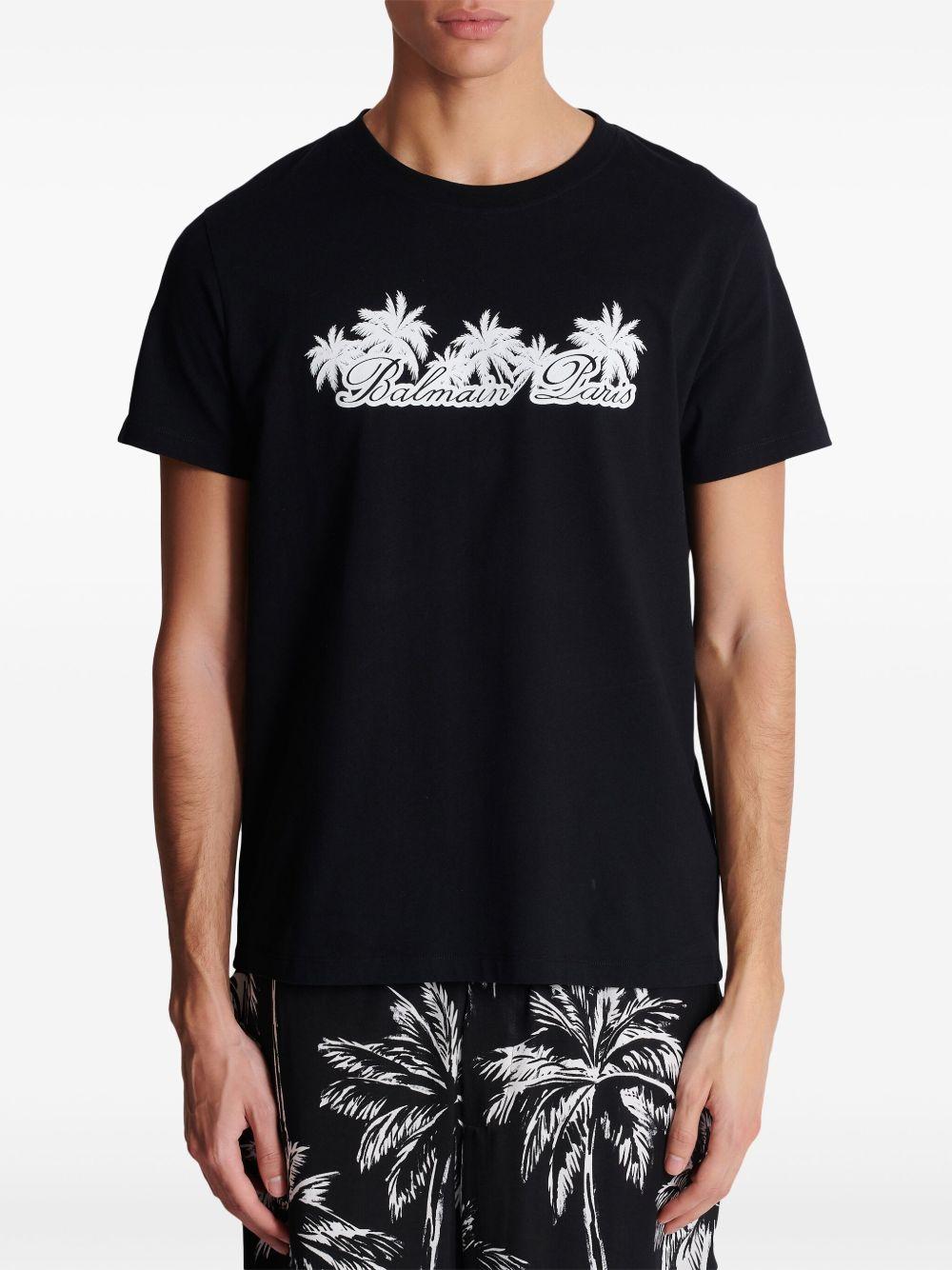Palm-print cotton T-shirt  Product Image