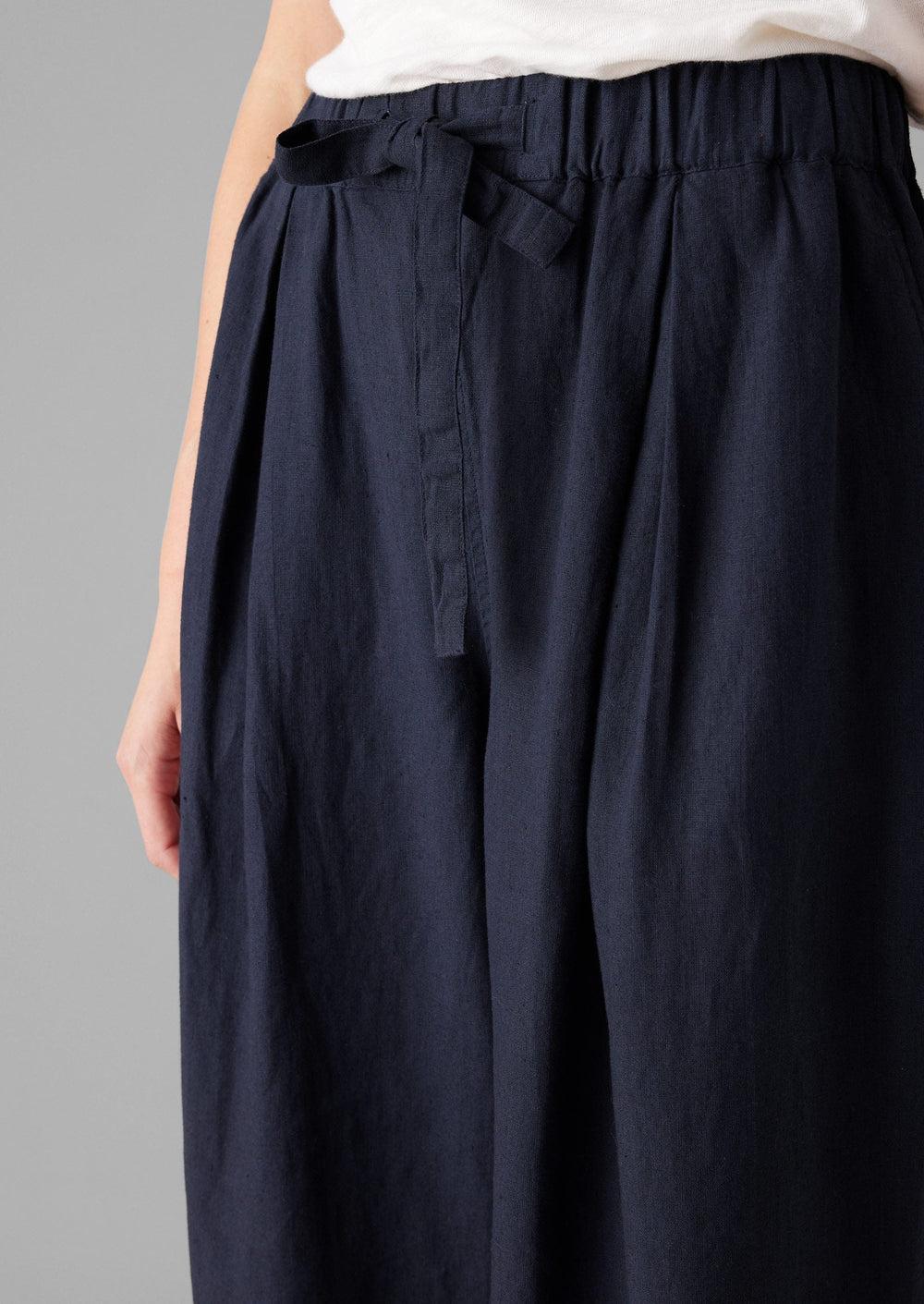 Minako Garment Dyed Linen Pants | Midnight Product Image