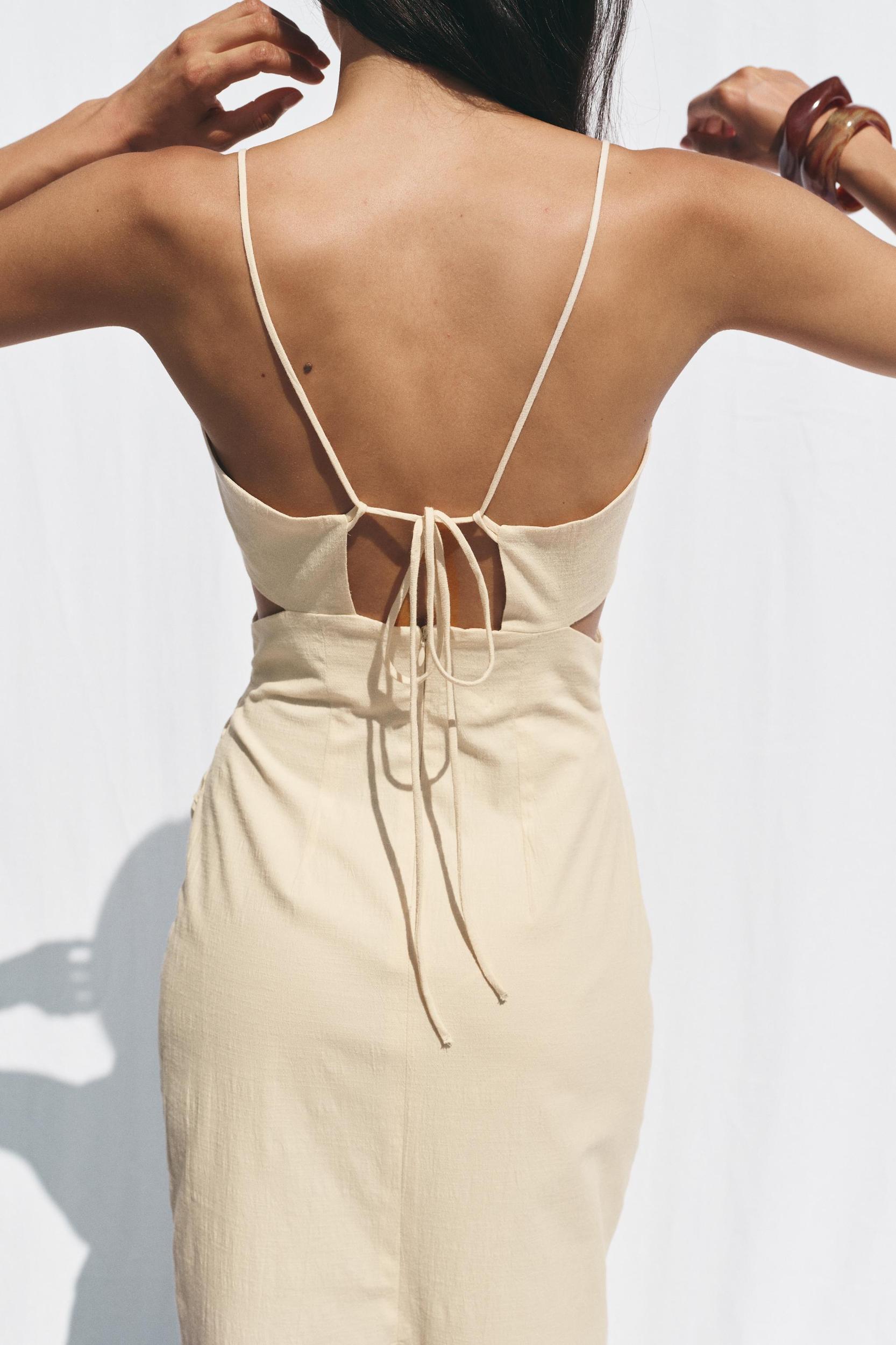 CUT OUT RUSTIC MIDI DRESS Product Image