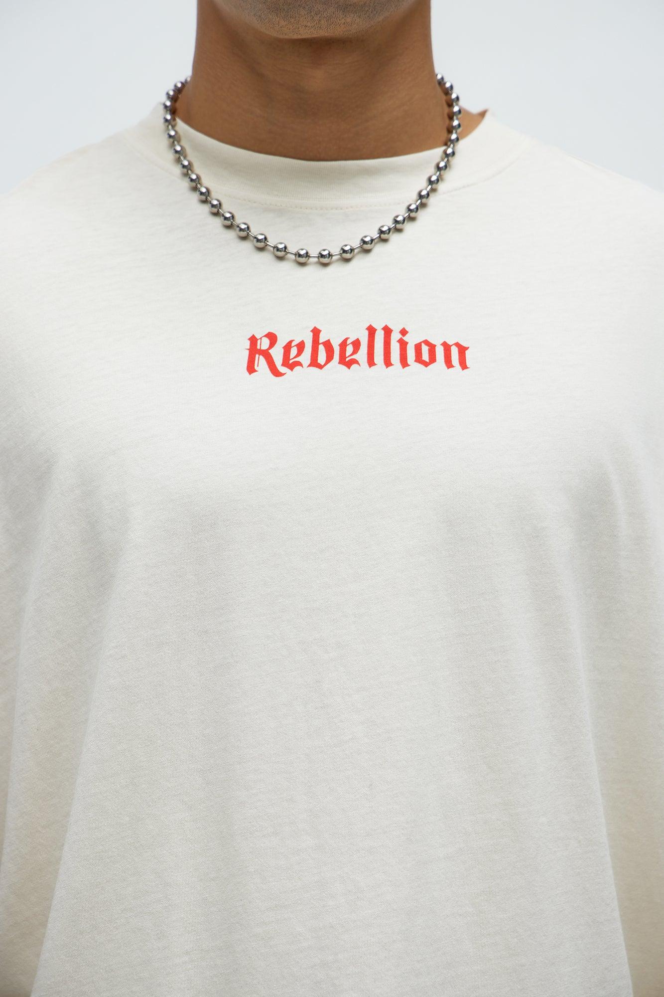Rebellion Oversized Short Sleeve Tee - Cream Product Image