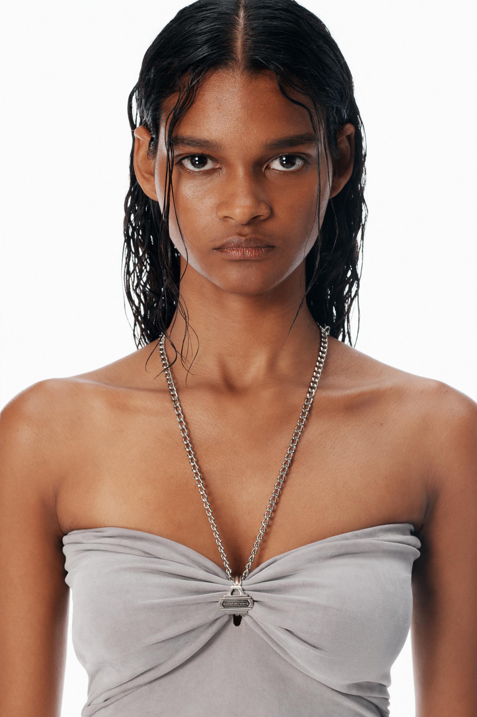 Grey Jersey Dress With Key Hardware Product Image