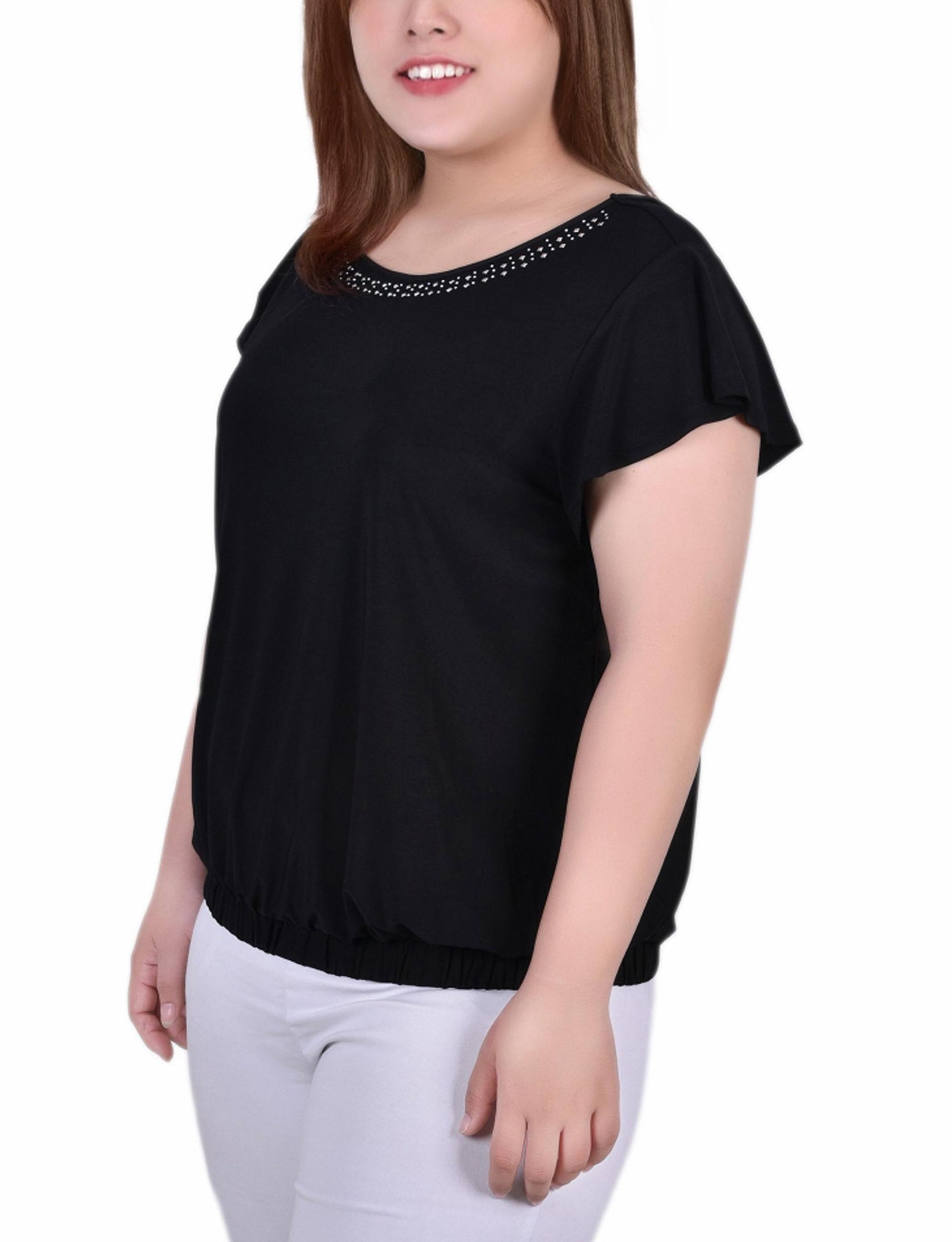 Black Flutter Sleeve Top - Plus Size Product Image