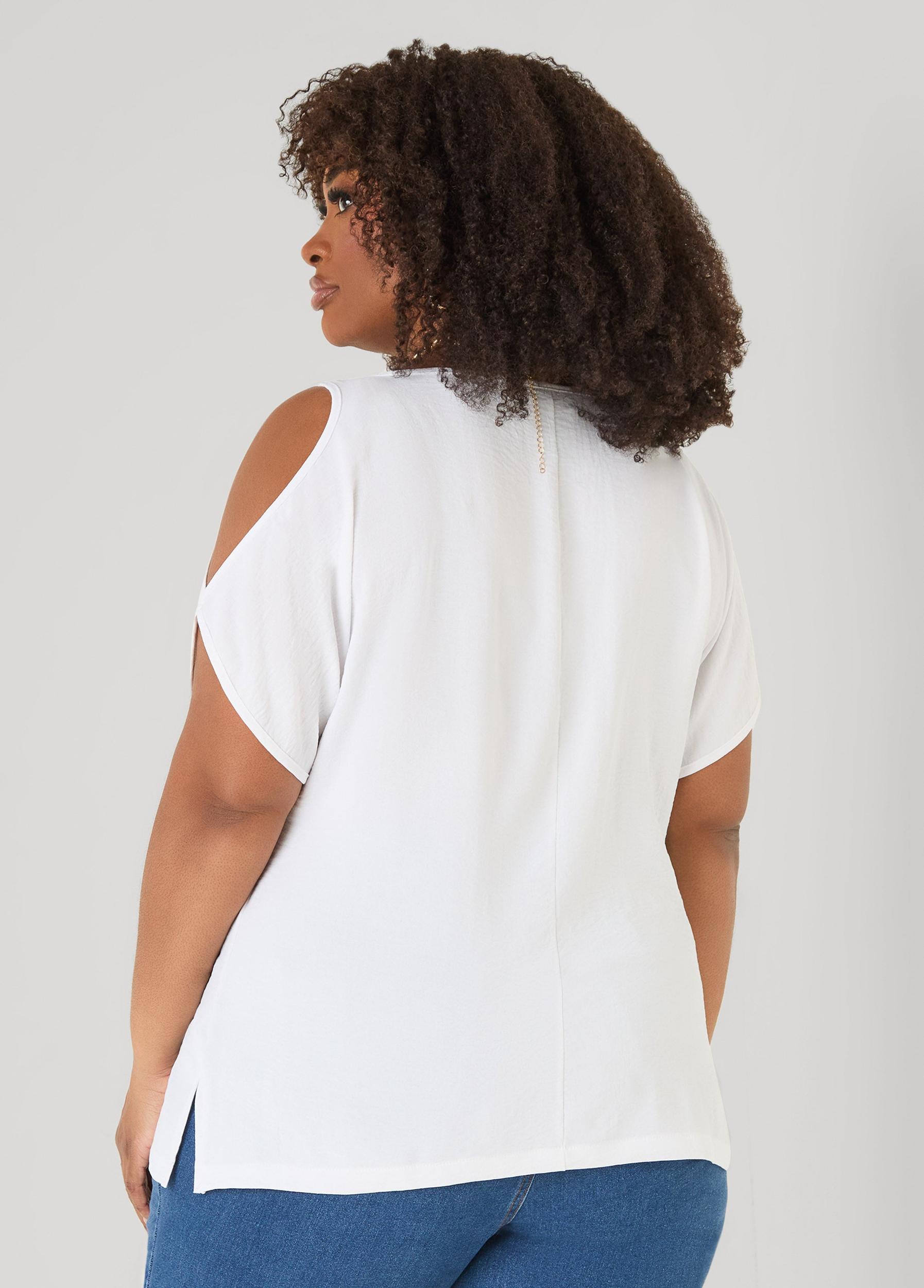 Textured Cold Shoulder Top Product Image
