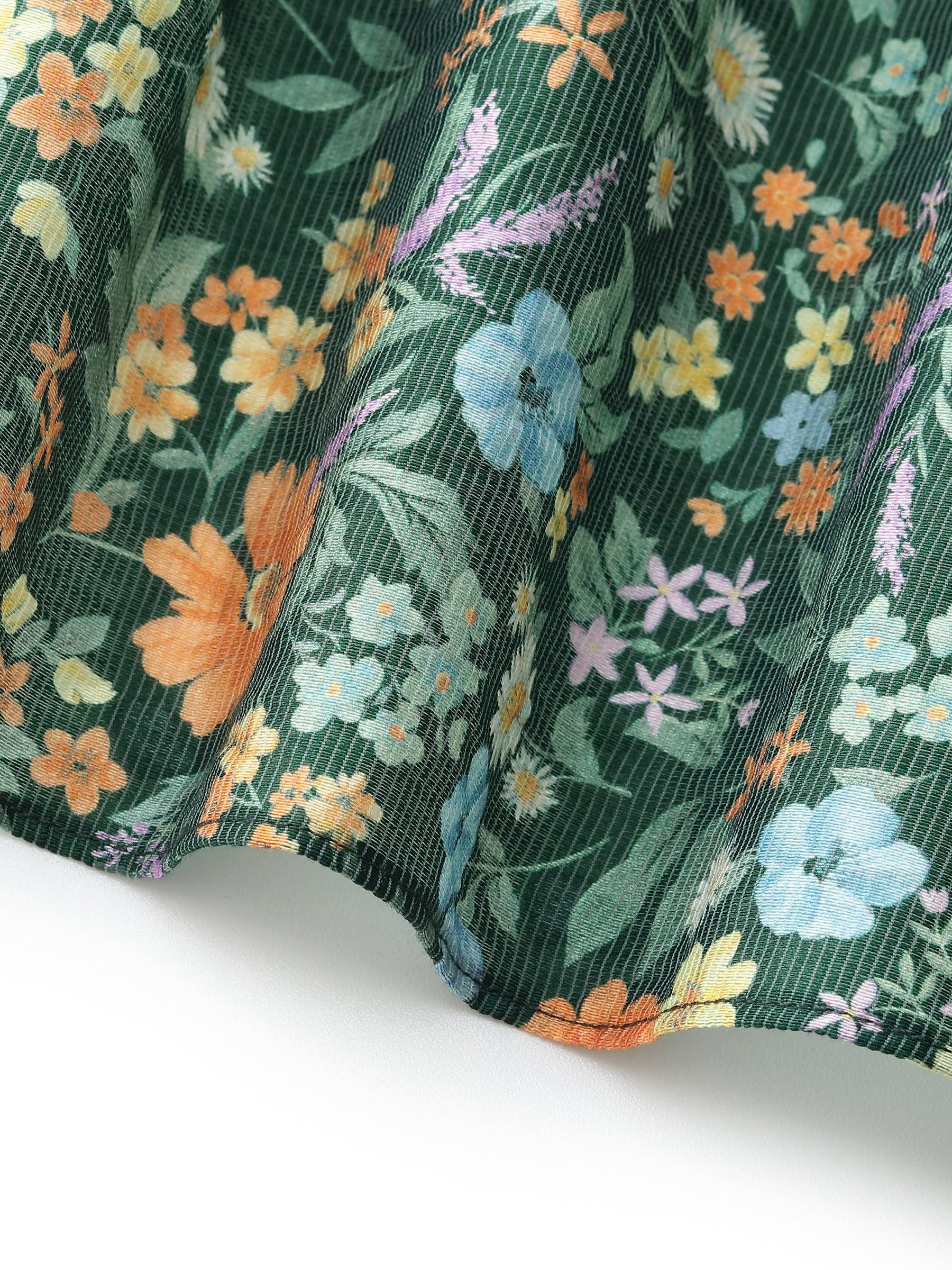 Tencel Blend Floral Print Women A-Line Skirt Product Image