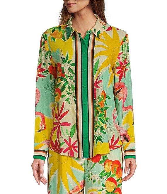 Antonio Melani Polina Fruit Print Coordinating Linen Button Down Blouse Product Image