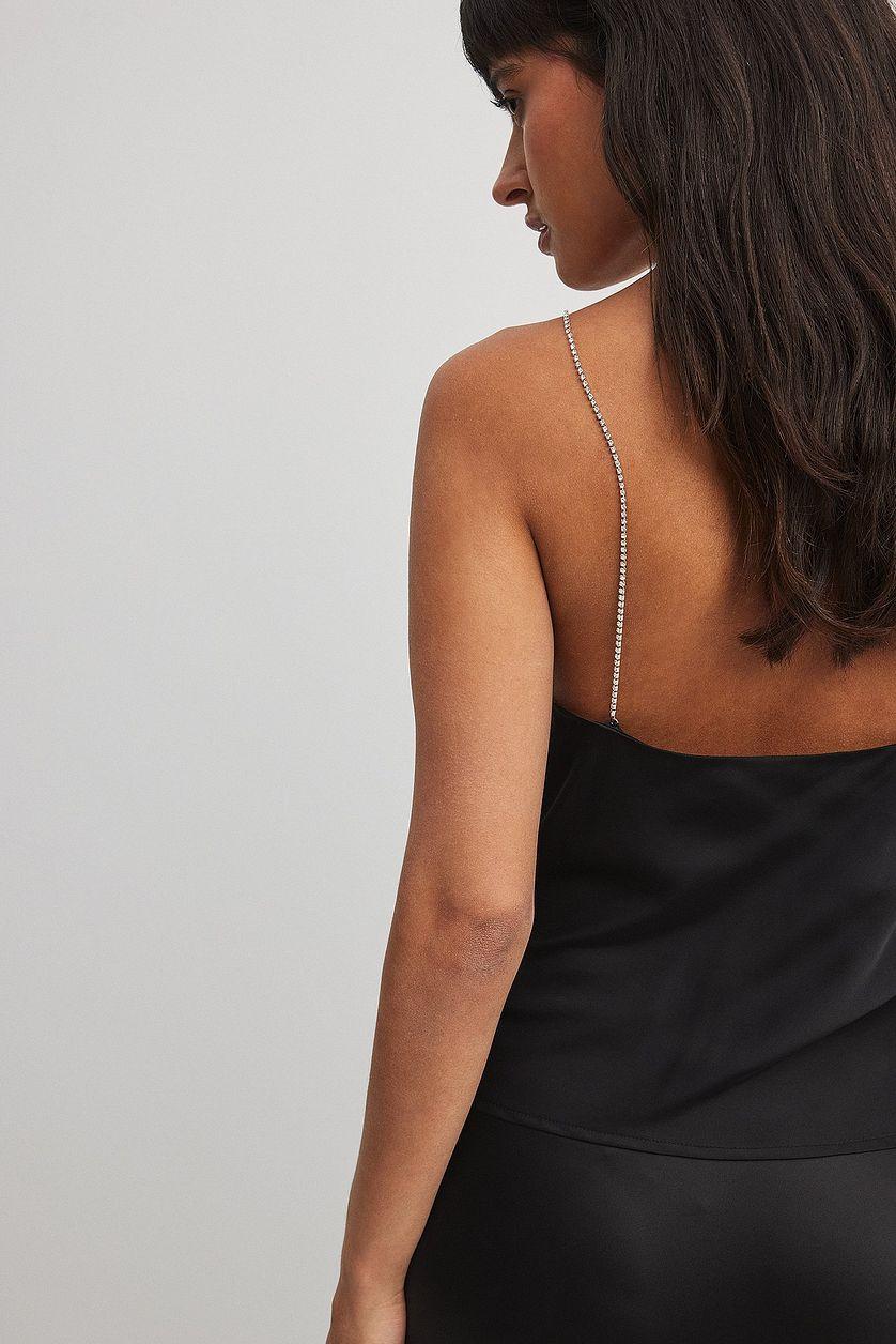 Rhinestone Detail Waterfall Front Singlet Product Image