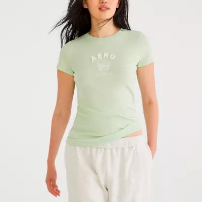 AEROPOSTALE Womens Round Neck Short Sleeve Regular Fit Juniors Graphic T-Shirt Product Image