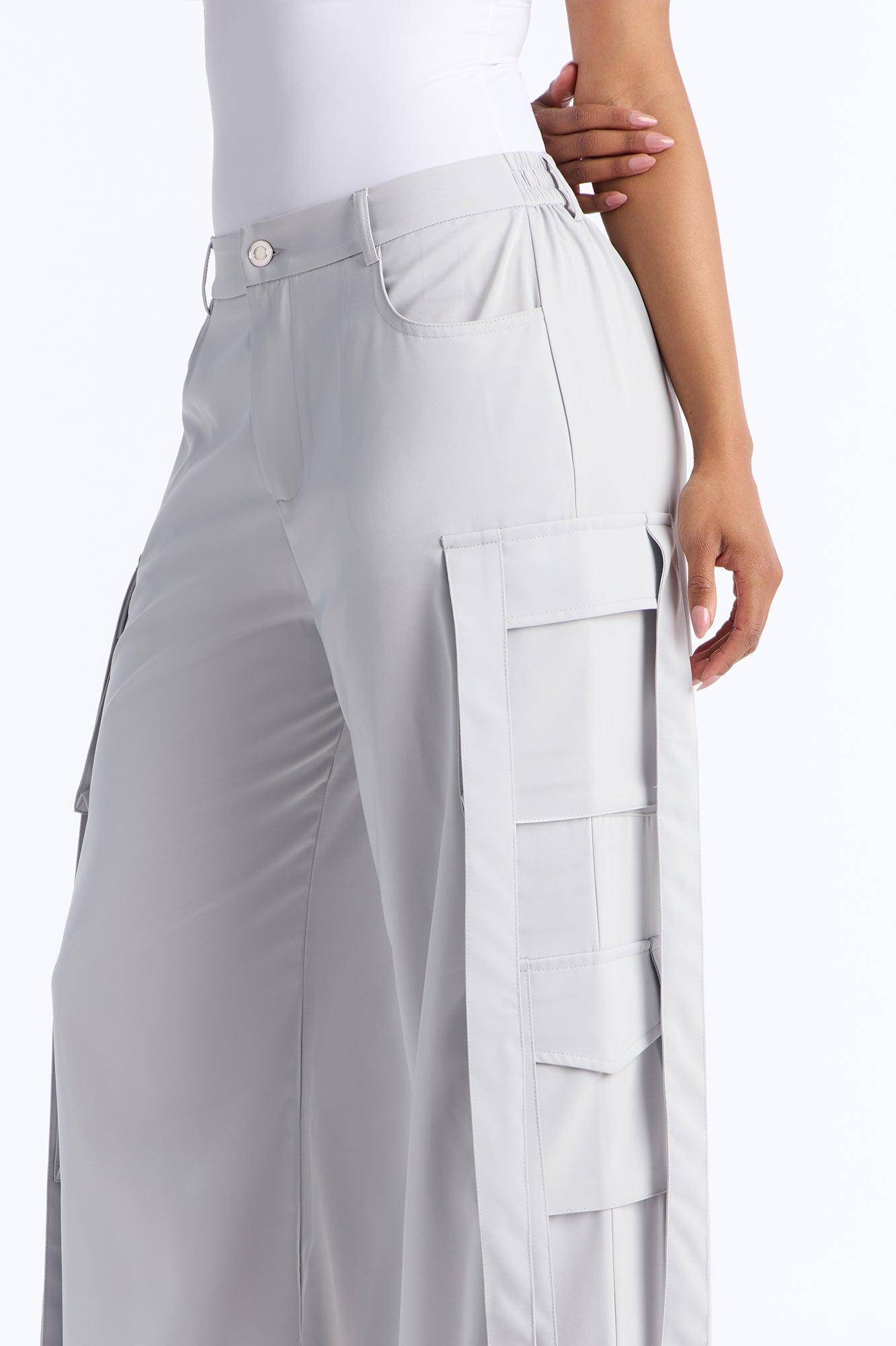 Archive Me Cargo Wide Leg Pant - Slate Grey Female Product Image