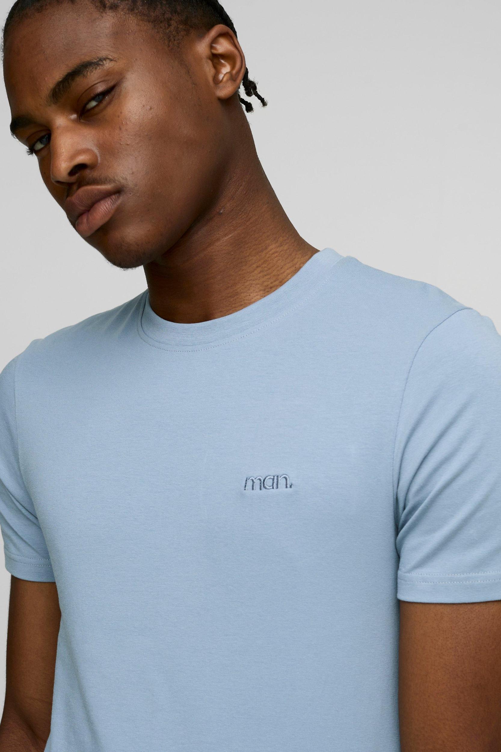 MAN. Basic Muscle Fit Crew Neck T-Shirt | boohooMAN USA Product Image