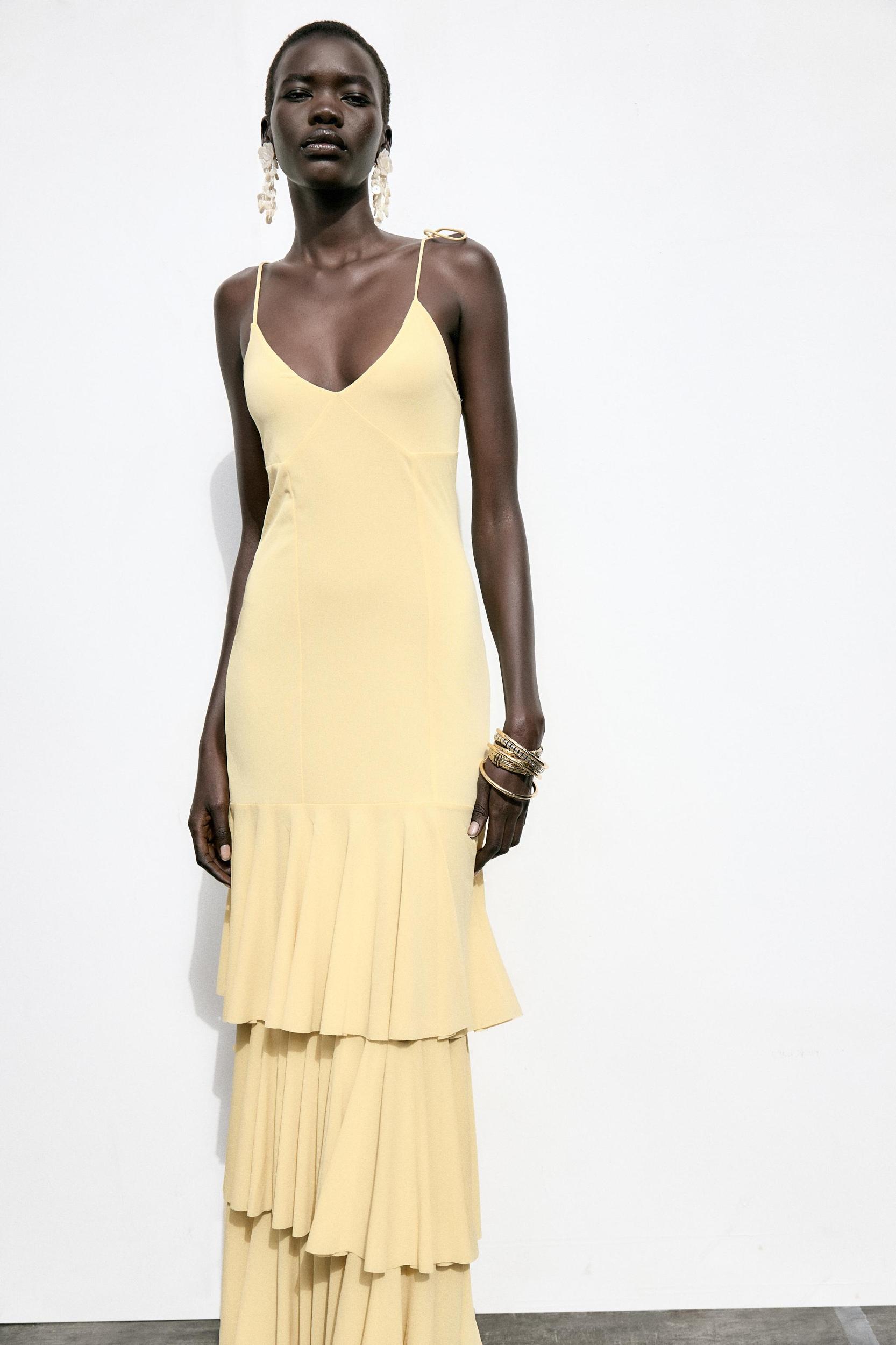 RUFFLED MIDI DRESS Product Image