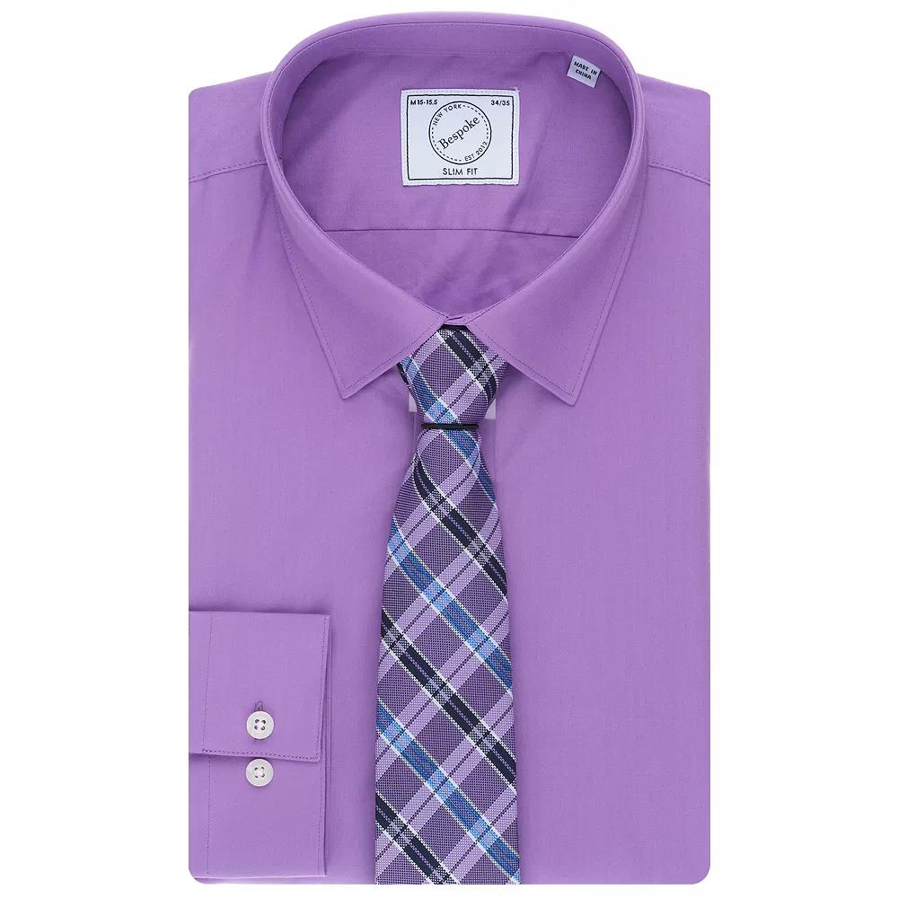 Men's Bespoke Slim-Fit Dress Shirt & Tie Set,  Product Image