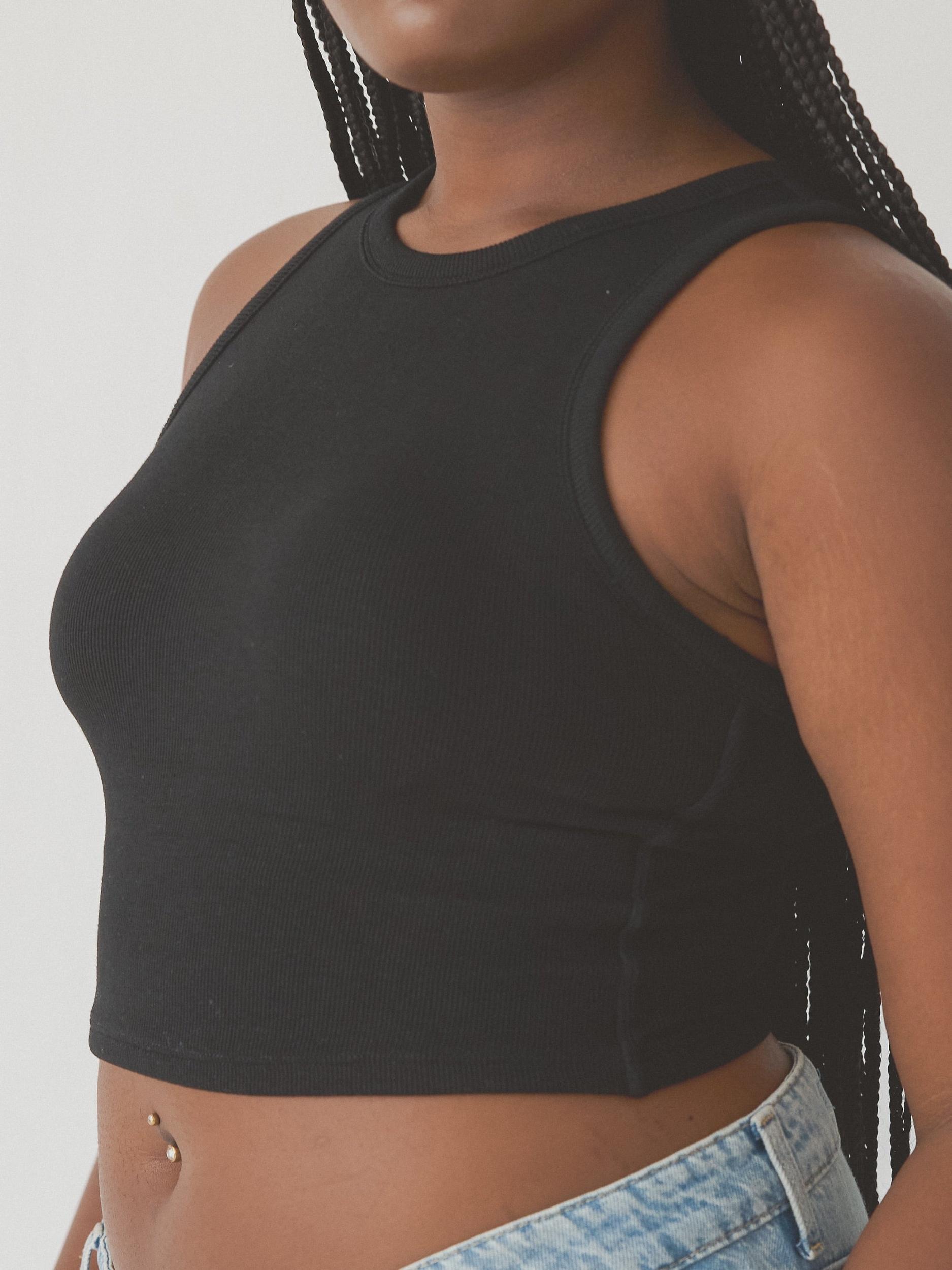 Chunky Binding Ribbed High Neck Brami (Crop) Product Image