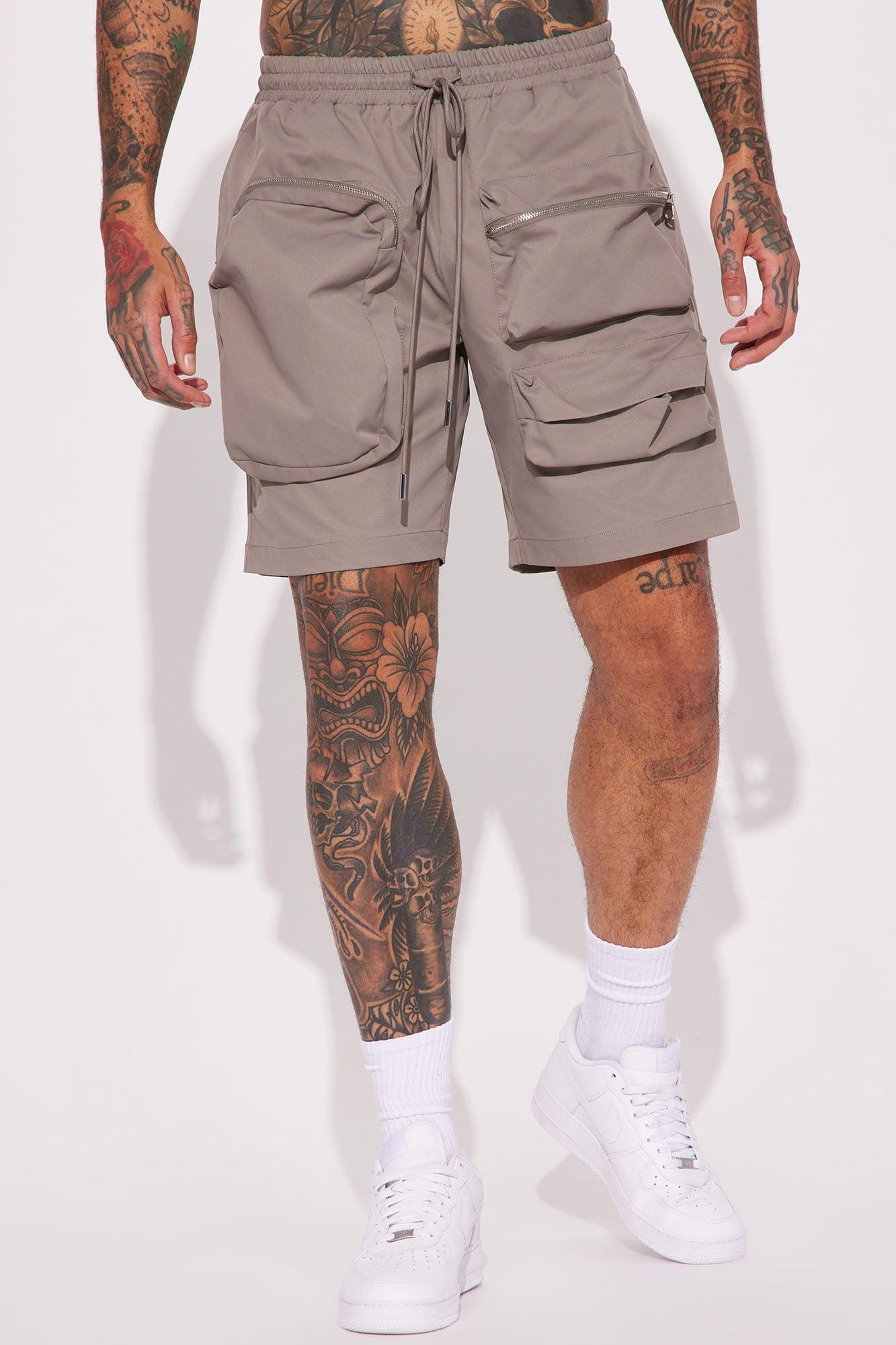 Starstruck Utility Cargo Shorts - Grey Product Image