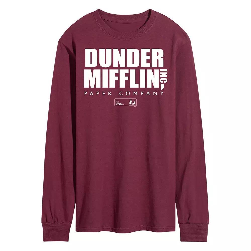 Men's The Office Dunder Mifflin Logo Long Sleeve Tee,  Product Image