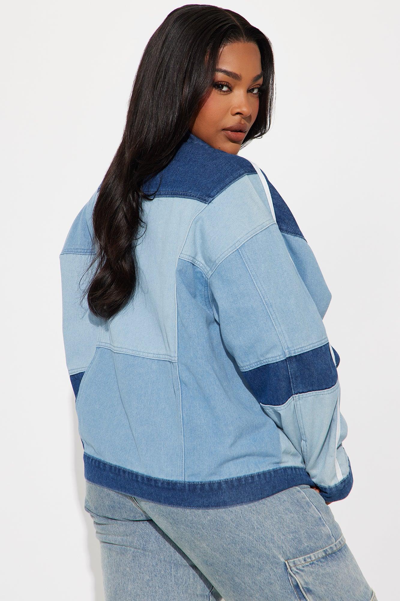 Nina Patchwork Denim Jacket - Light Wash Product Image