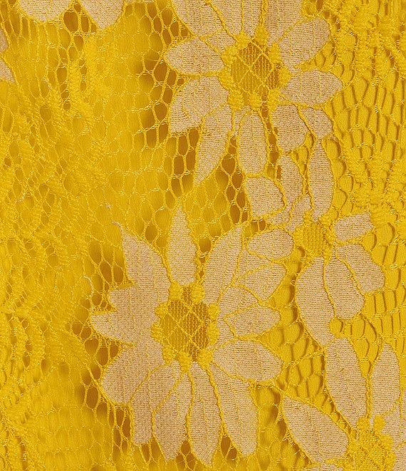 Chelsea & Violet Vienna Embroidered Lace Straight Neck Sleeveless Midi Dress Product Image