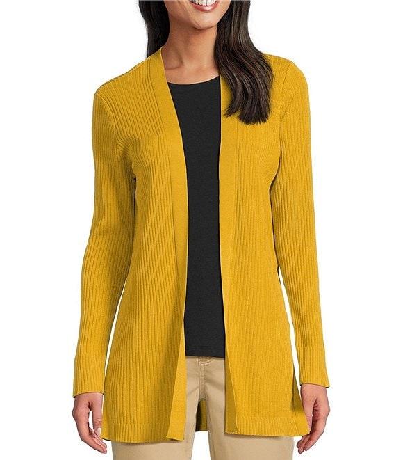 Jones New York Sutton Ribbed Knit Long Sleeve Open Front Cardigan Product Image