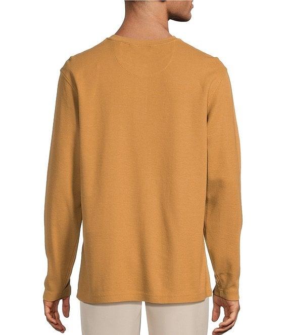 Roundtree & Yorke Long Sleeve Solid Waffle Henley Shirt Product Image