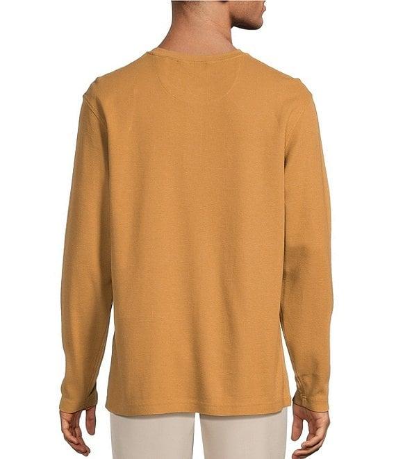 Roundtree & Yorke Long Sleeve Solid Waffle Henley Shirt Product Image