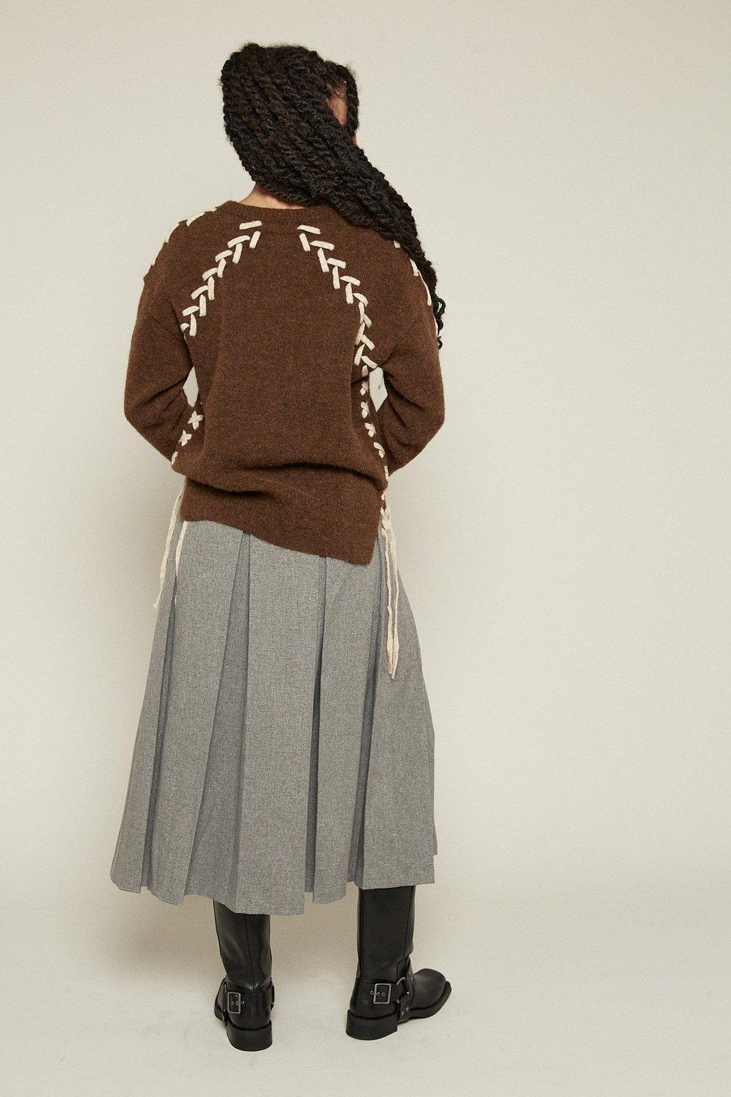 Grey Pleated Skirt Product Image