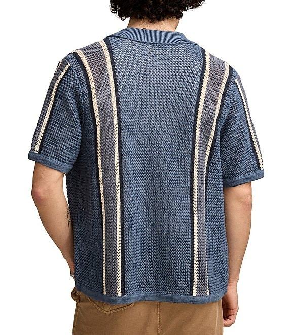 Lucky Brand Vertical Stripe Short Sleeve Polo Sweater Product Image