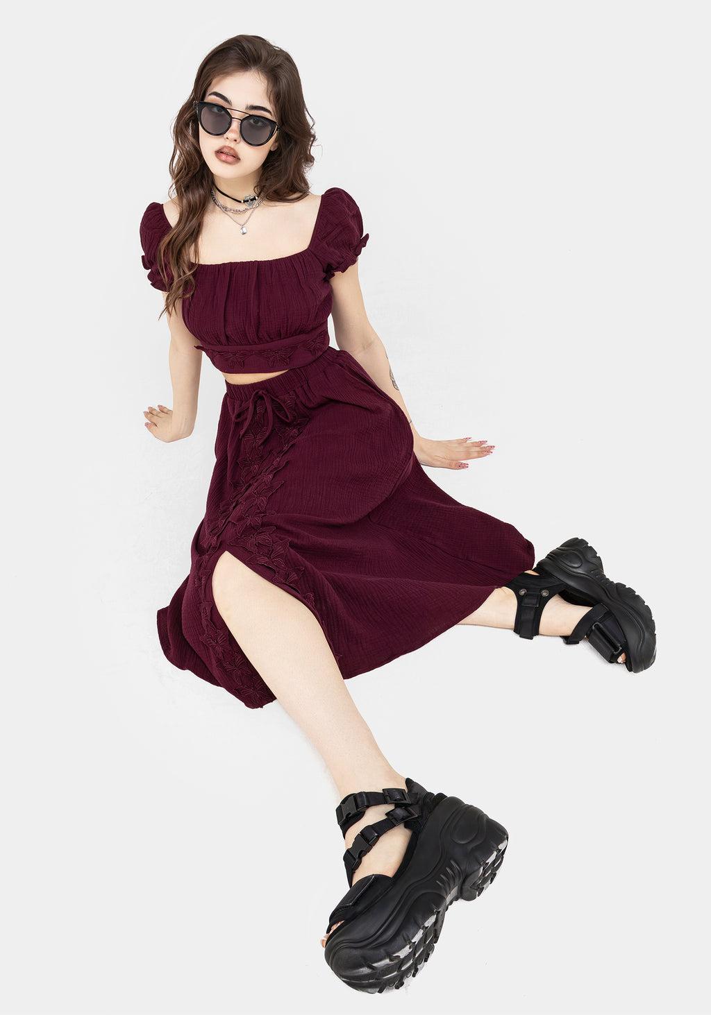 Psyche Textured Midi Skirt Product Image