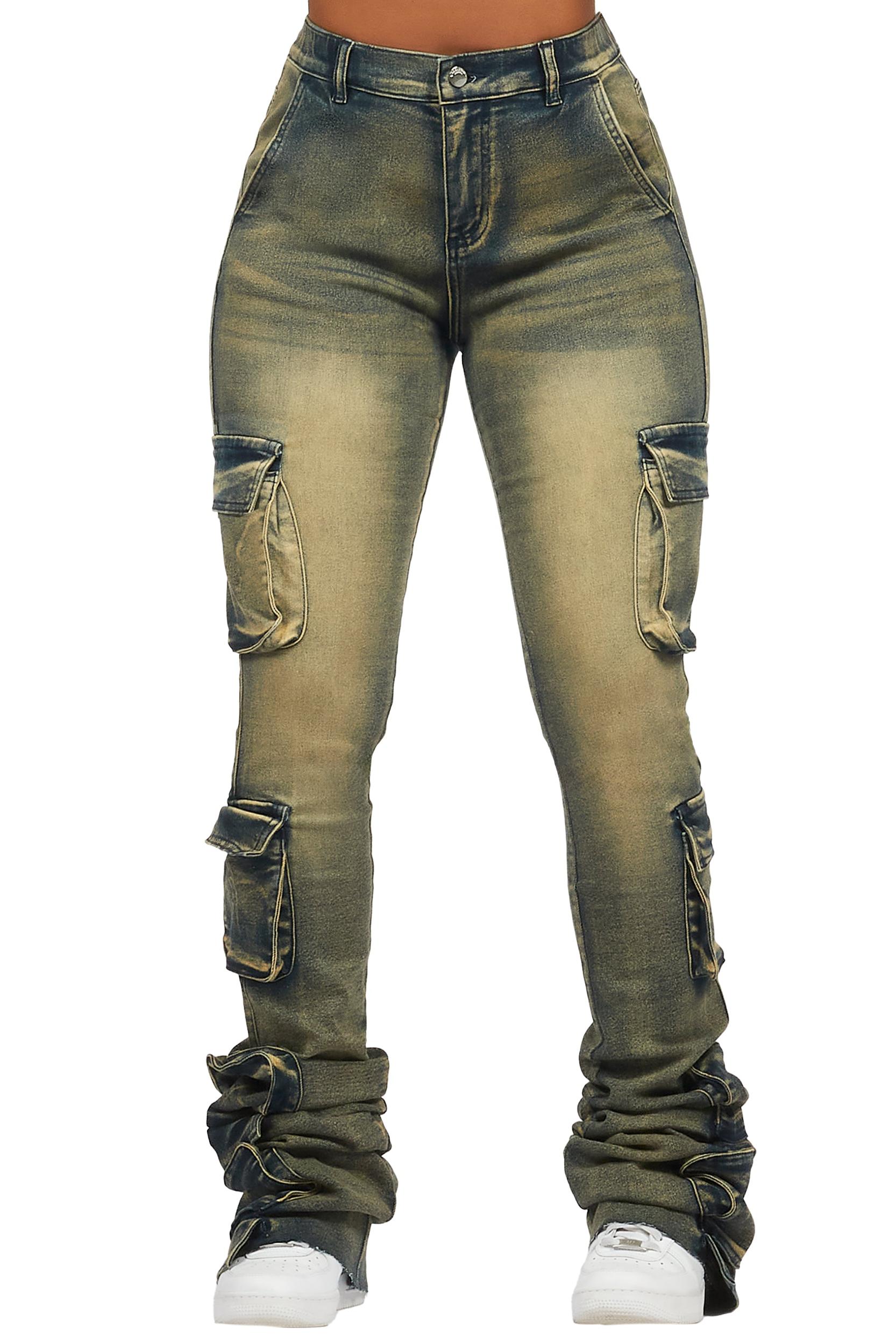 Phoebe Tinted Dark Wash Super Stacked Jean Female Product Image