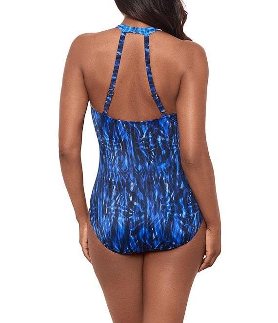 Miraclesuit Paka Mayan Wrapsody V-Neck Slight Scoop Back One Piece Swimsuit Product Image