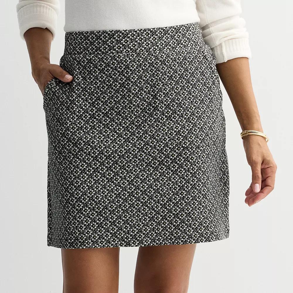 Women's Croft & Barrow® Easy Pull-On Skort, Size: Small, Black Texture Tile Product Image