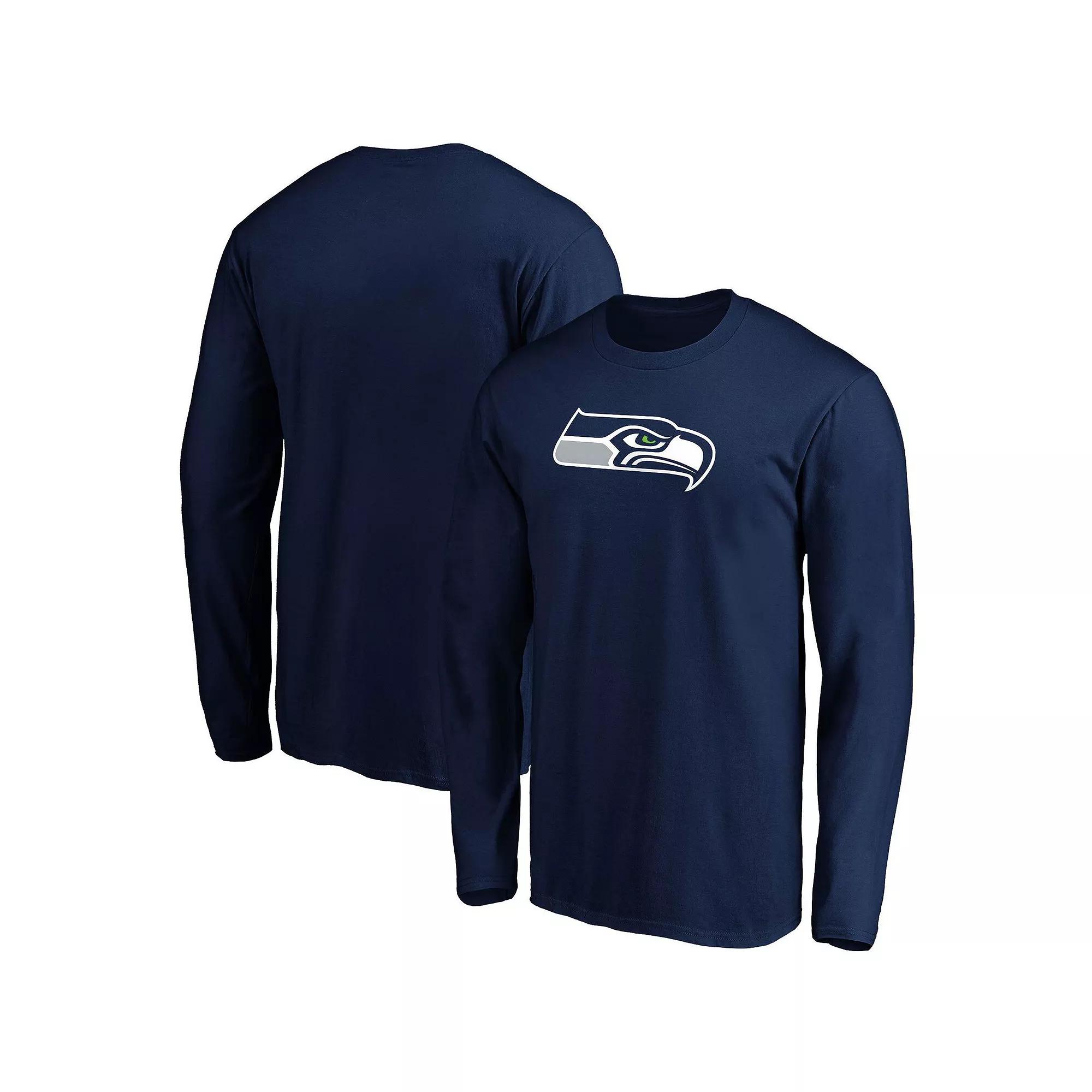 Men's Fanatics Branded College Navy Seattle Seahawks Big & Tall Primary Team Logo Long Sleeve T-Shirt, Size: 1XB, Blue Product Image