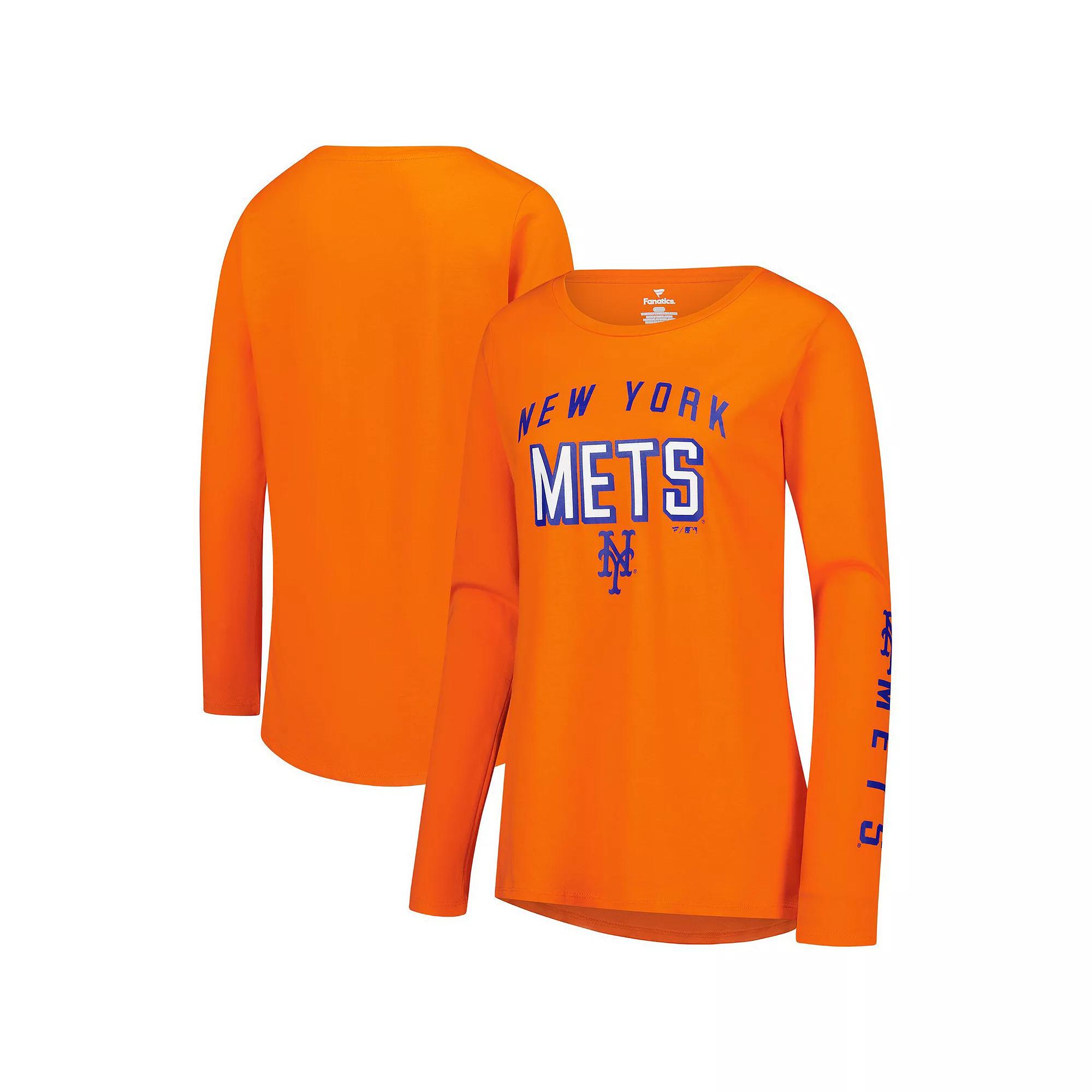 Women's Fanatics Orange New York Mets Team Long Sleeve T-Shirt,  Product Image