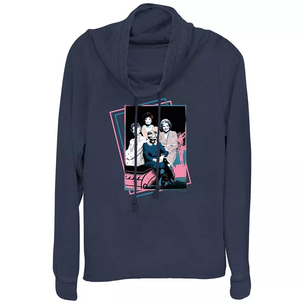 Plus Size The Golden Girls Pop Art Portrait Cowlneck Graphic Lightweight Long Sleeve, Women's, Size: 1XL, Blue Product Image
