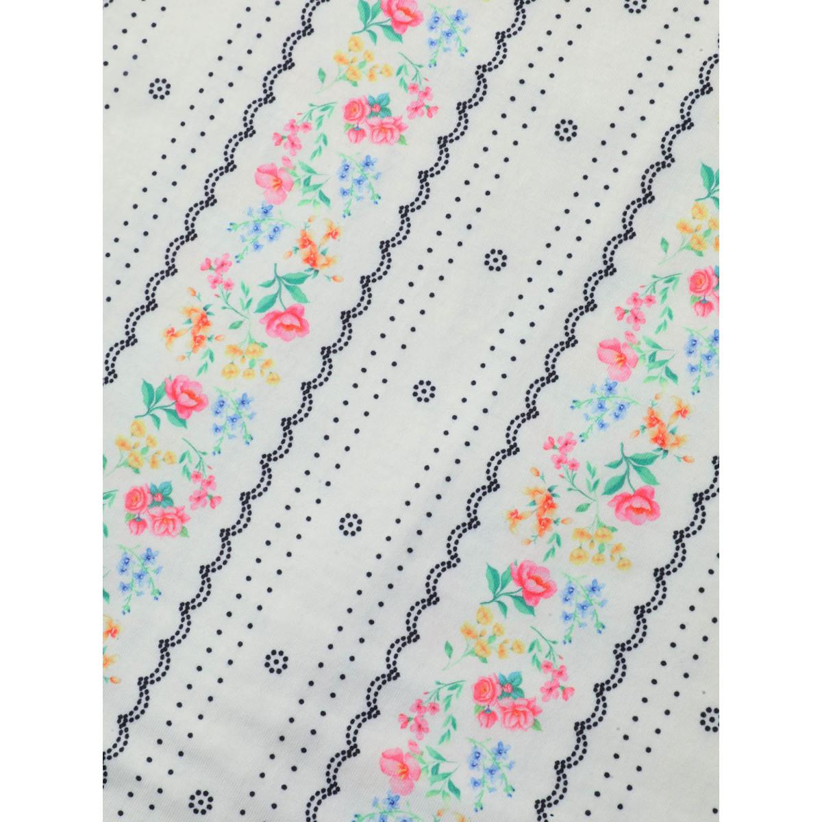 Plus Size Floral Print Panels Fitted Tank Top Women Originalwhite Leisure Non Round Neck Casual Tank Tops Camis BloomChic 26/4X Product Image