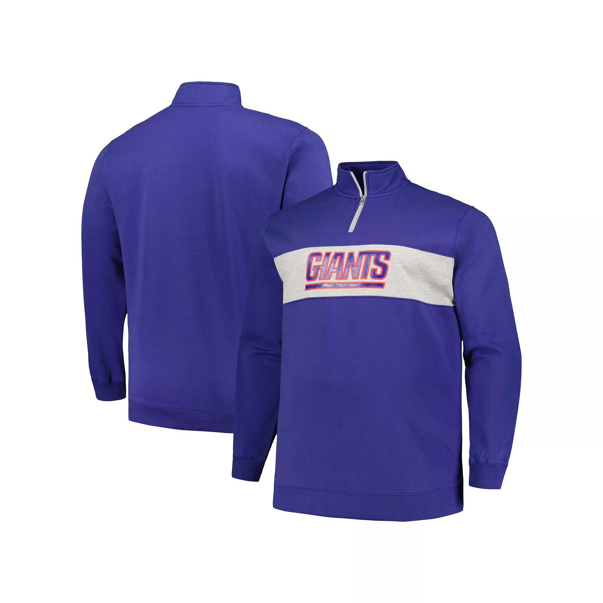 Men's Profile Royal New York Giants Big & Tall Fleece Quarter-Zip Jacket,  Product Image