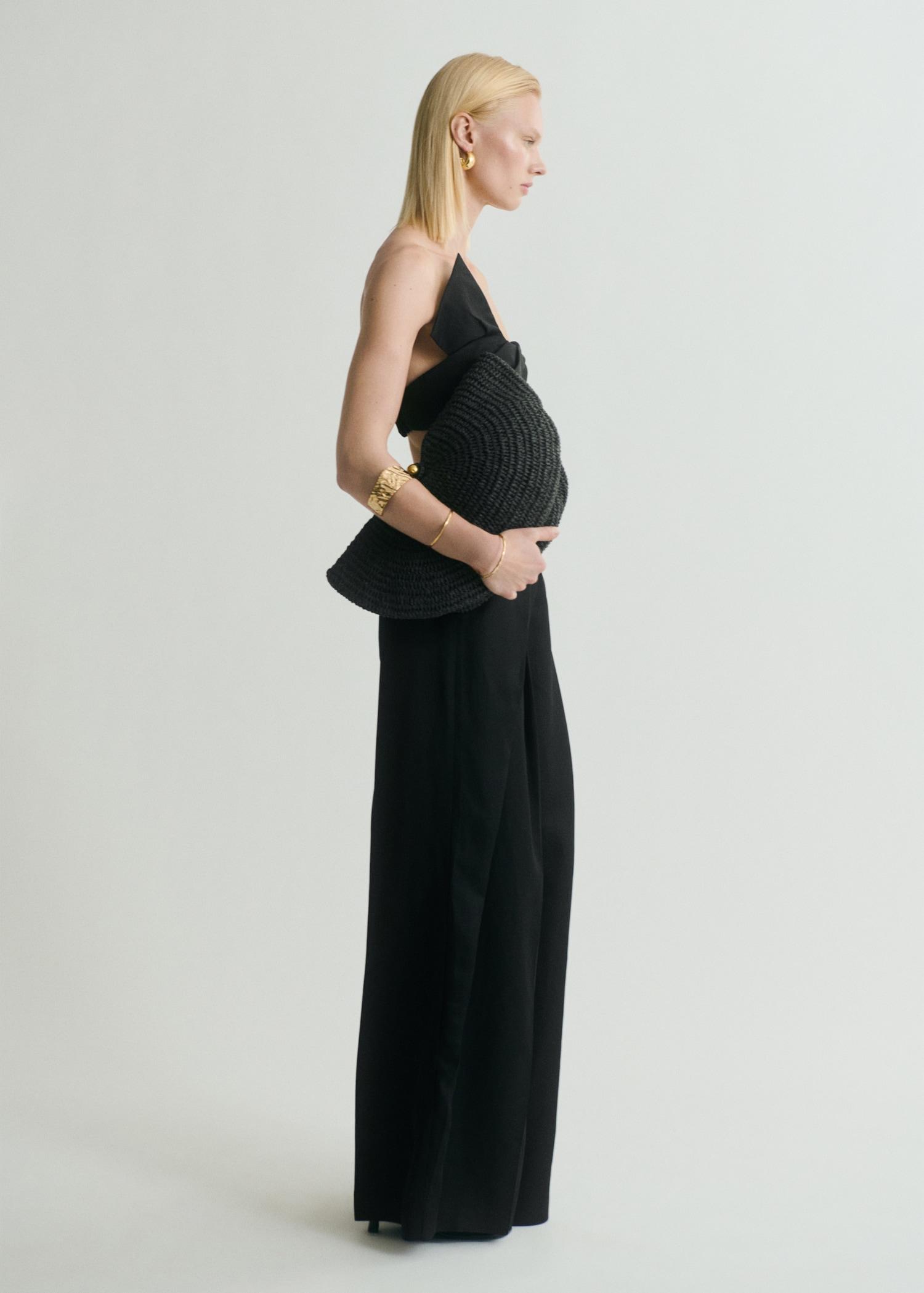 Wide leg pleated pants - Women | MANGO USA Product Image