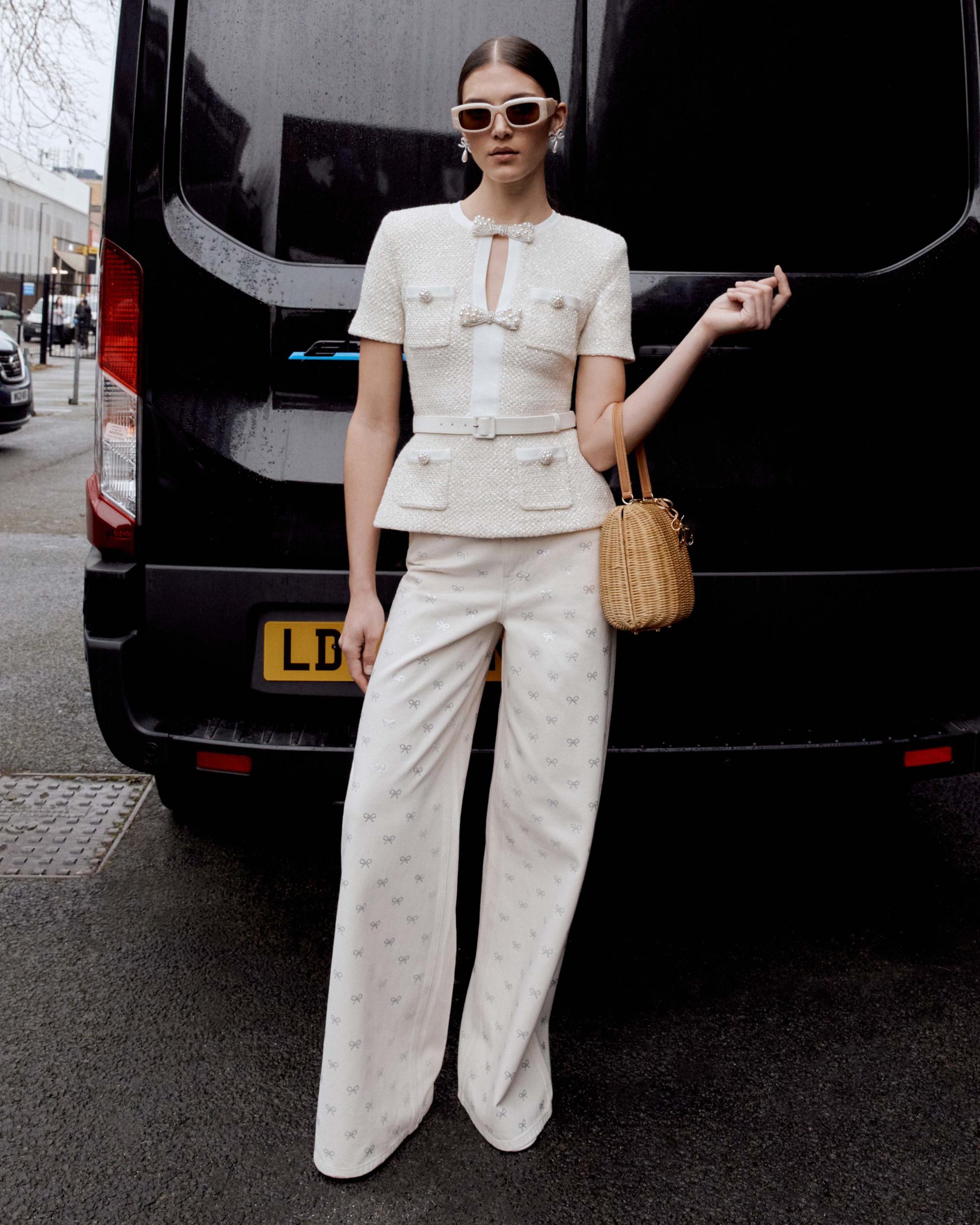 Cream Sequin Knit Top Product Image